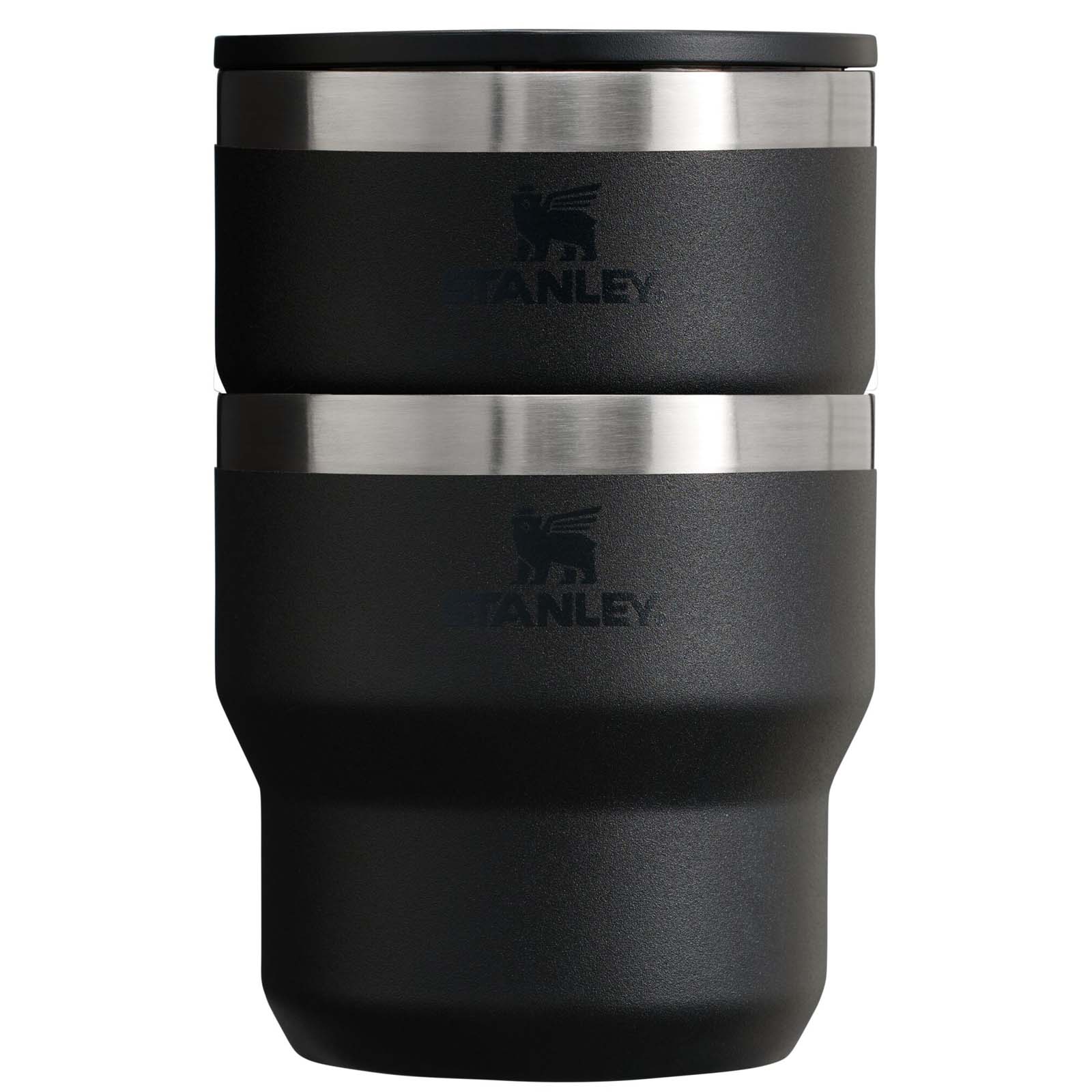 Stanley Stay Hot 295 ml Edelstahl isolierter, stapelbarer Camp Becher schwarz