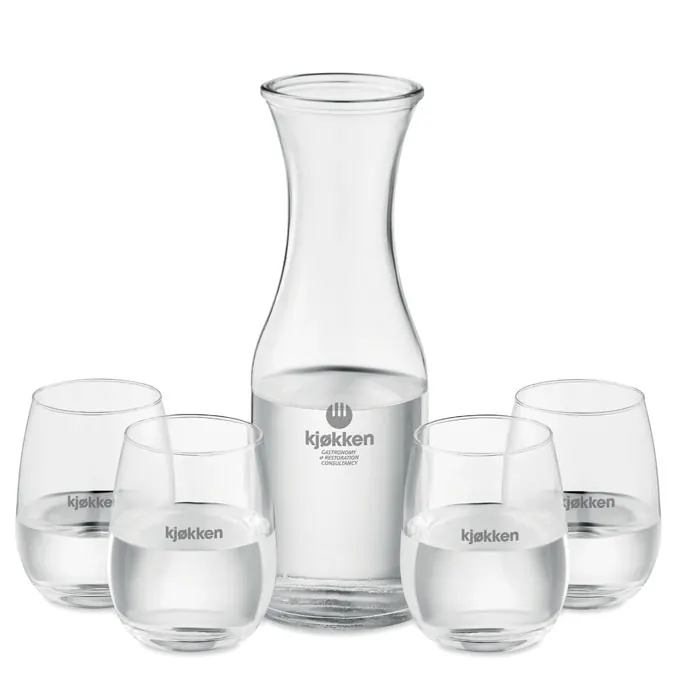 Set aus recyceltem Glas