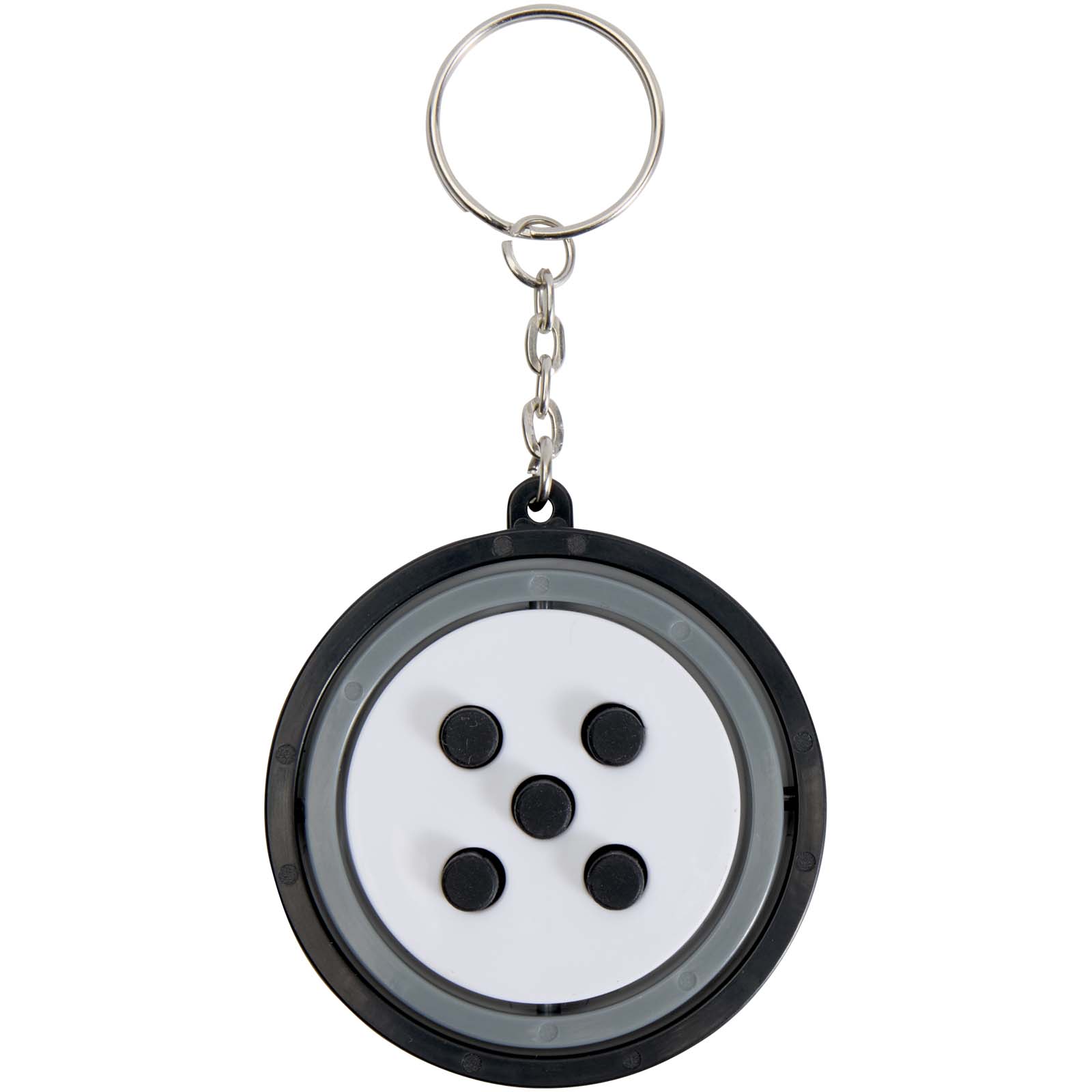 Spinx Gyroskop Fidget Schlüsselanhänger aus recyceltem Kunststoff schwarz