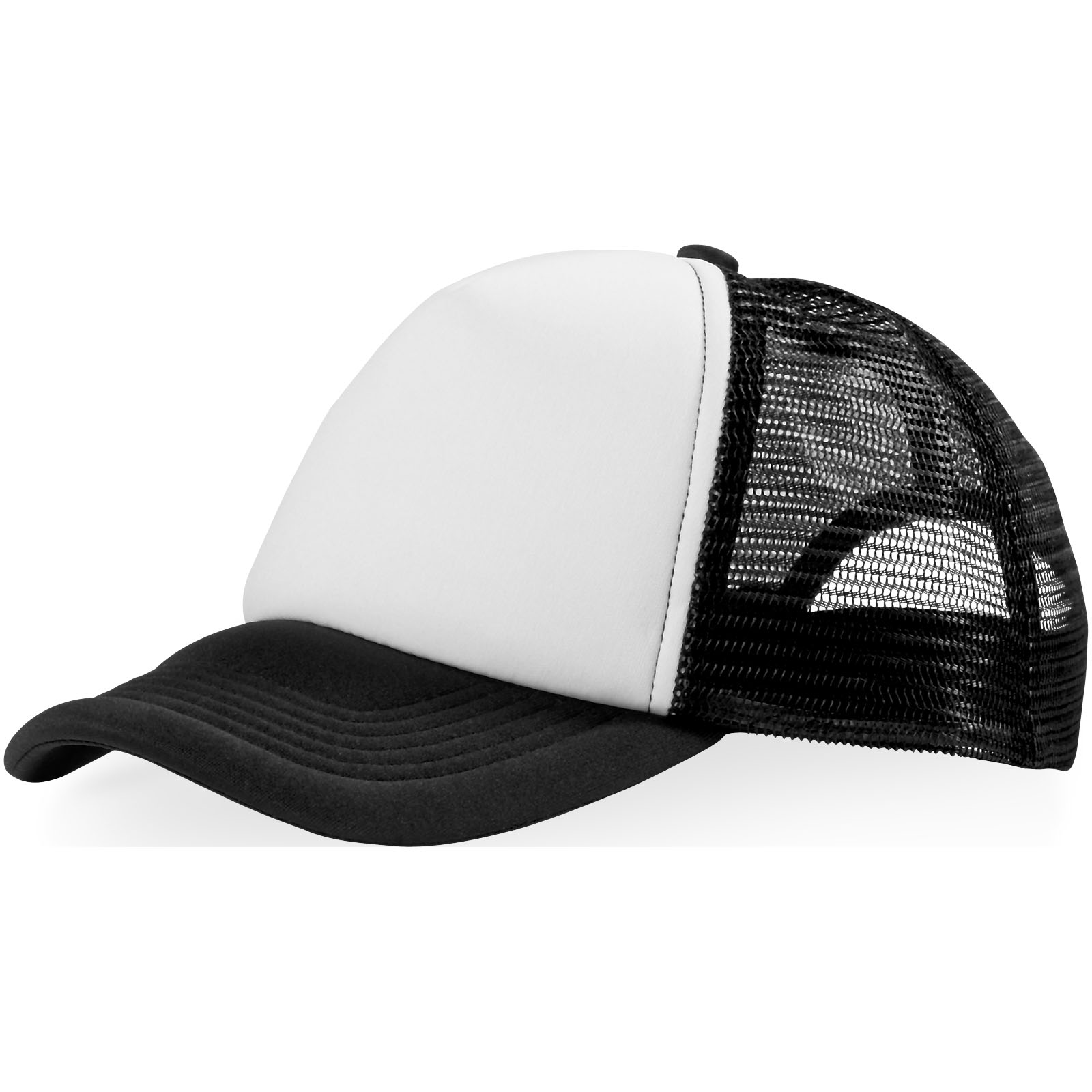 Trucker 100 g/m² Kappe mit 5 Segmenten schwarz, weiss