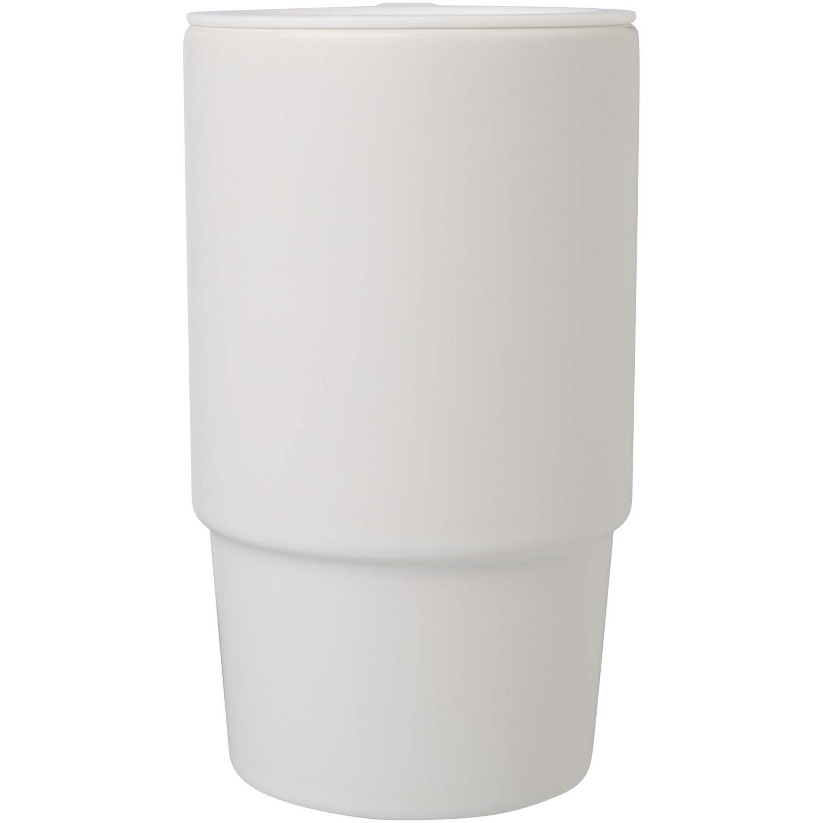 Carter 450 ml Keramiktasse mit Kunststoffdeckel weiss