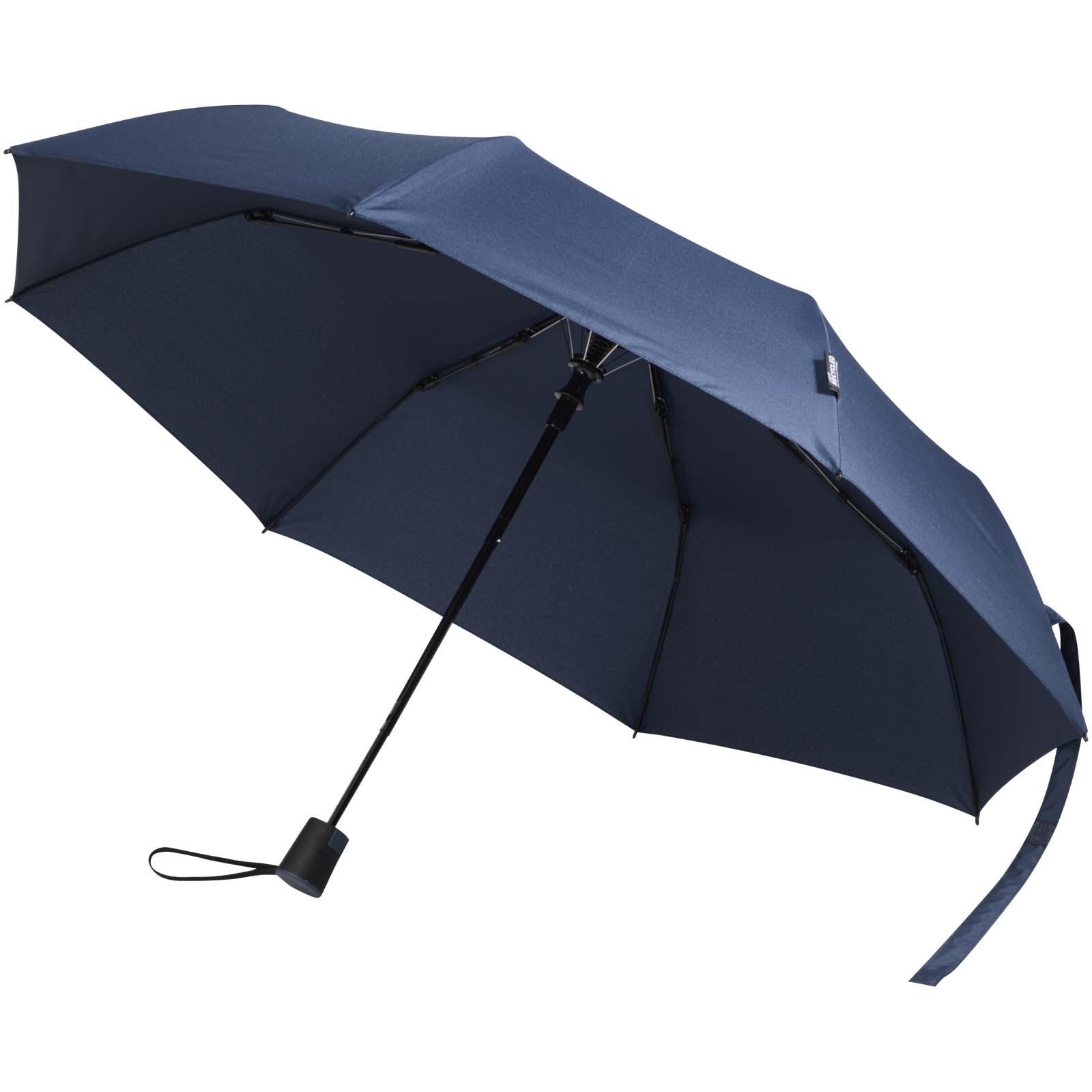 Agnes 21" faltbarer RPET-Regenschirm mit automatischer Öffnung navy