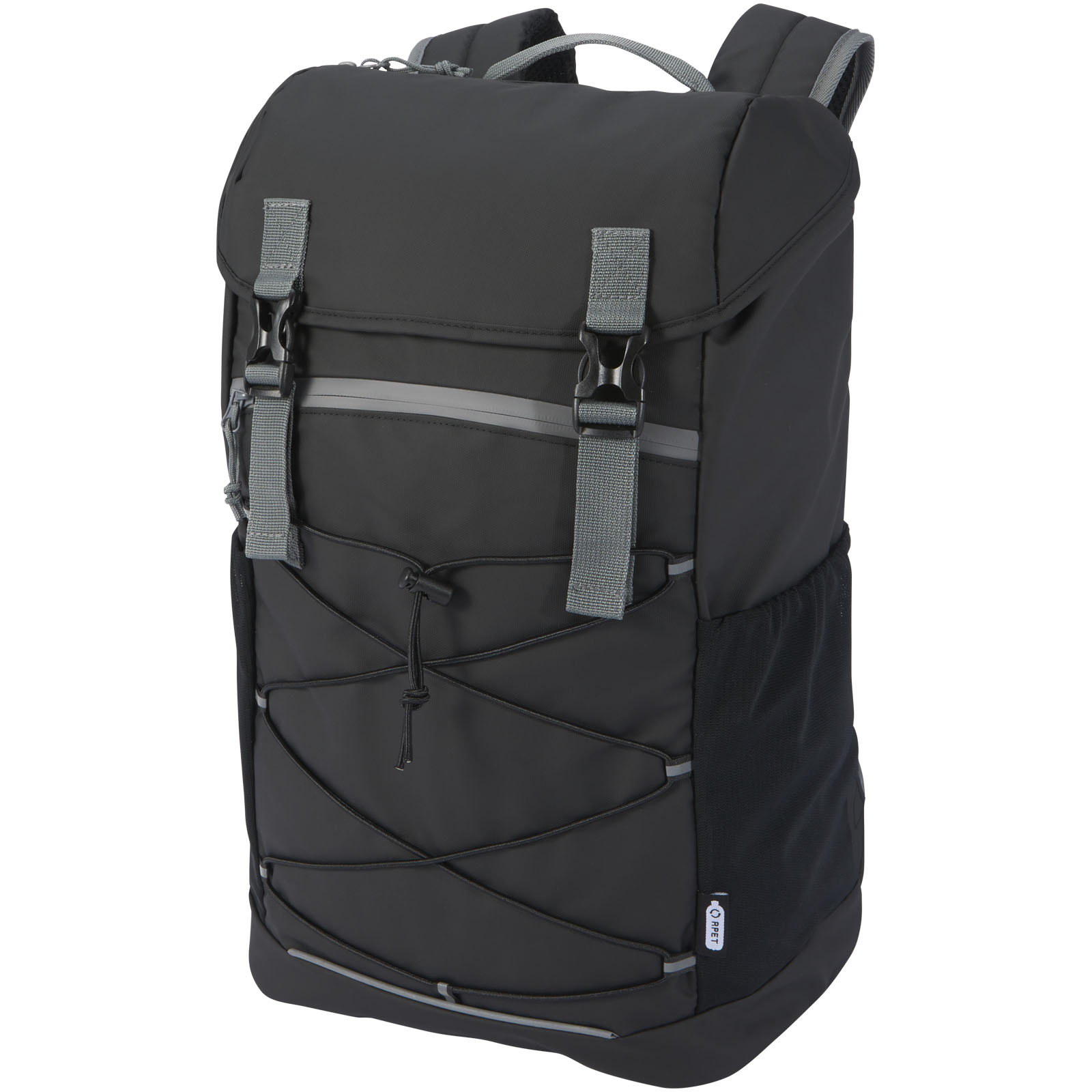 Aqua 15,6" GRS recycelter wasserabweisender Laptop-Rucksack 23 L schwarz