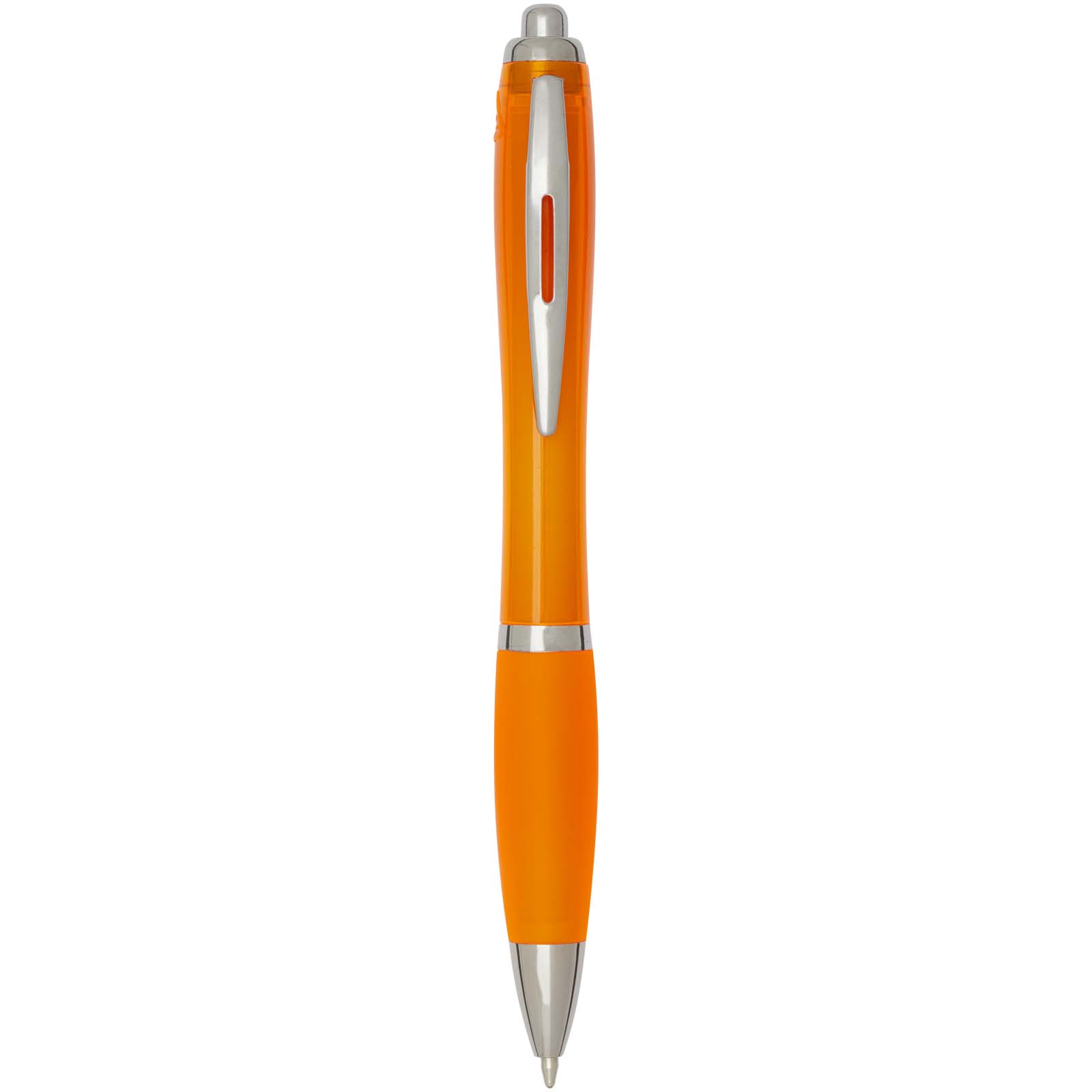 Nash RCS Kugelschreiber aus recyceltem Kunststoff mit farbigem Schaft und Griffzone (blaue Tinte) orange