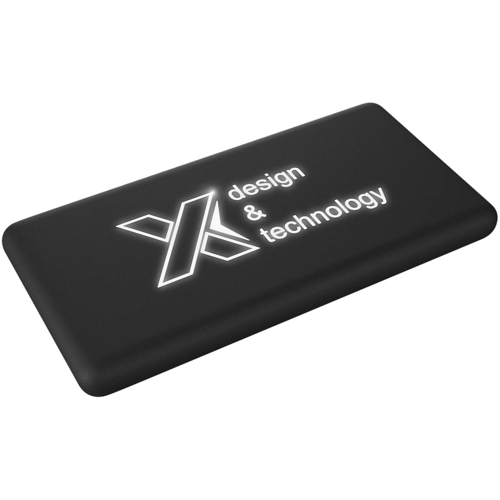 SCX.design P30 8000 mAh Solar Powerbank mit Leuchtlogo schwarz