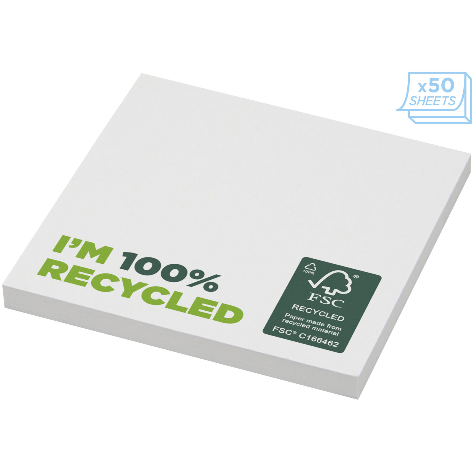 Sticky-Mate® recycelte Haftnotizen 75 x 75 mm weiss