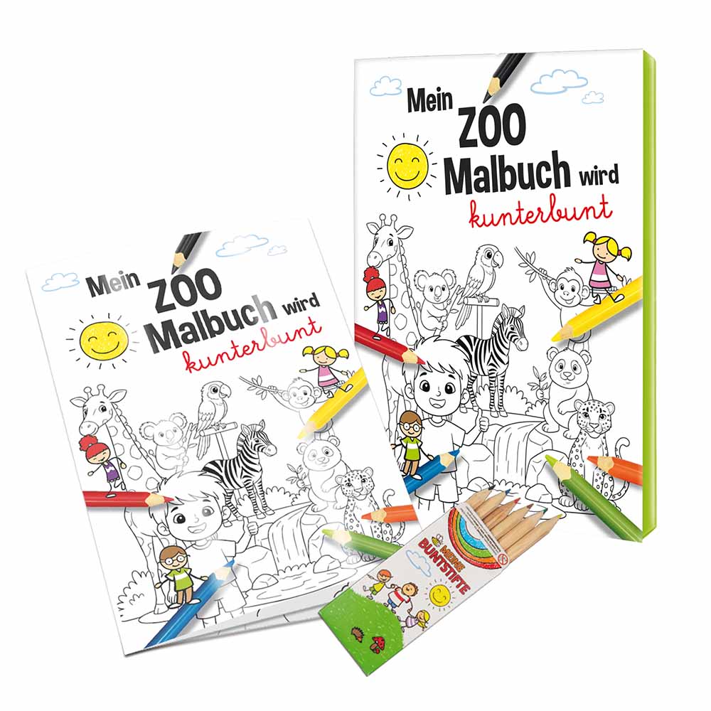 Malbuch / Mal-Set A6 - Zoo