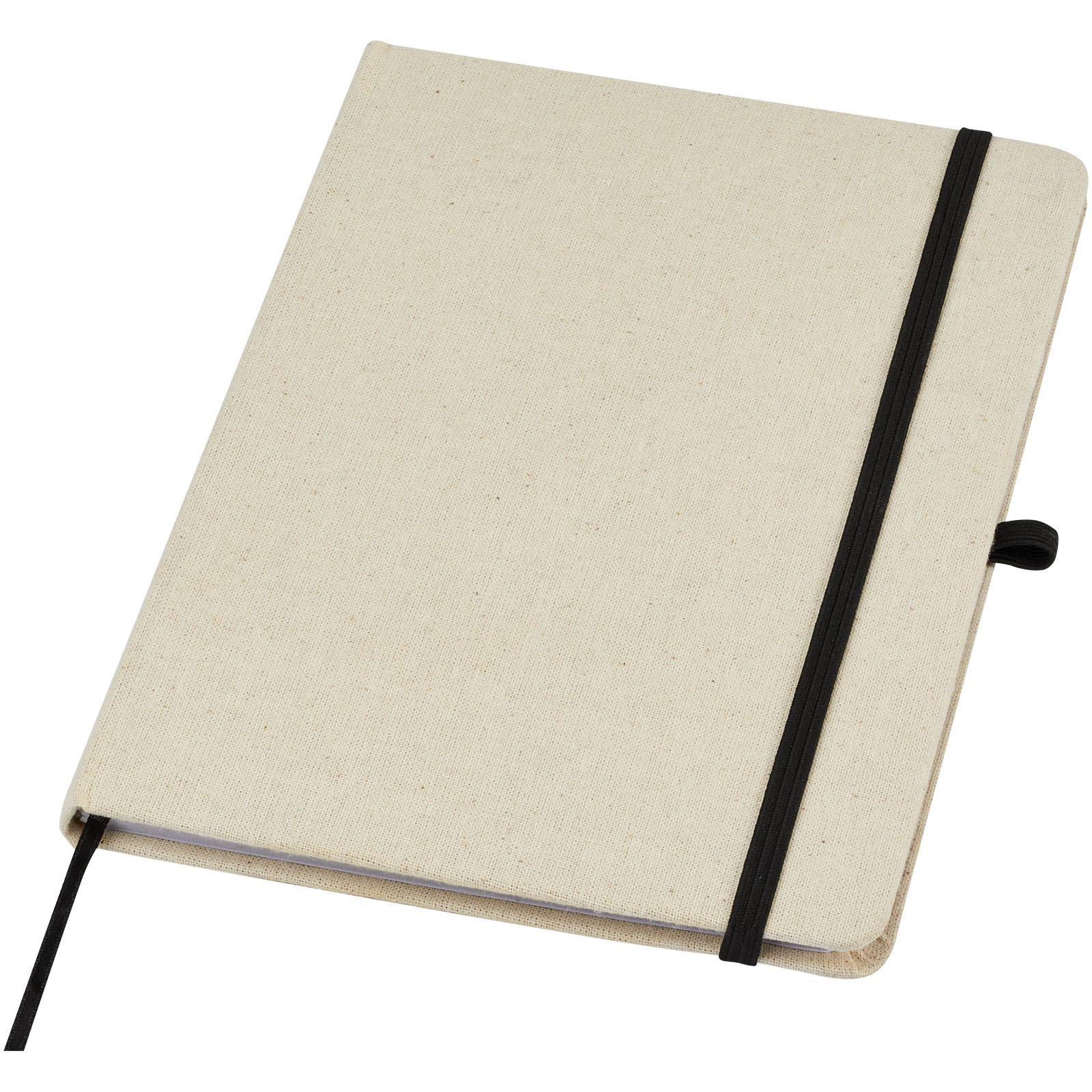 Tutico Hard Cover Notizbuch aus Bio Baumwolle natur, schwarz