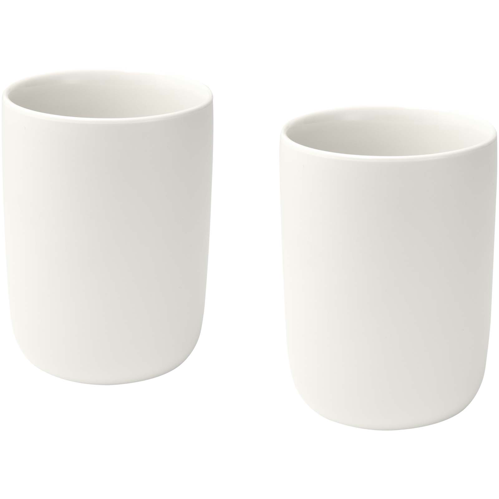 Male 350 ml Keramiktassen – 2er-Set, matt weiss