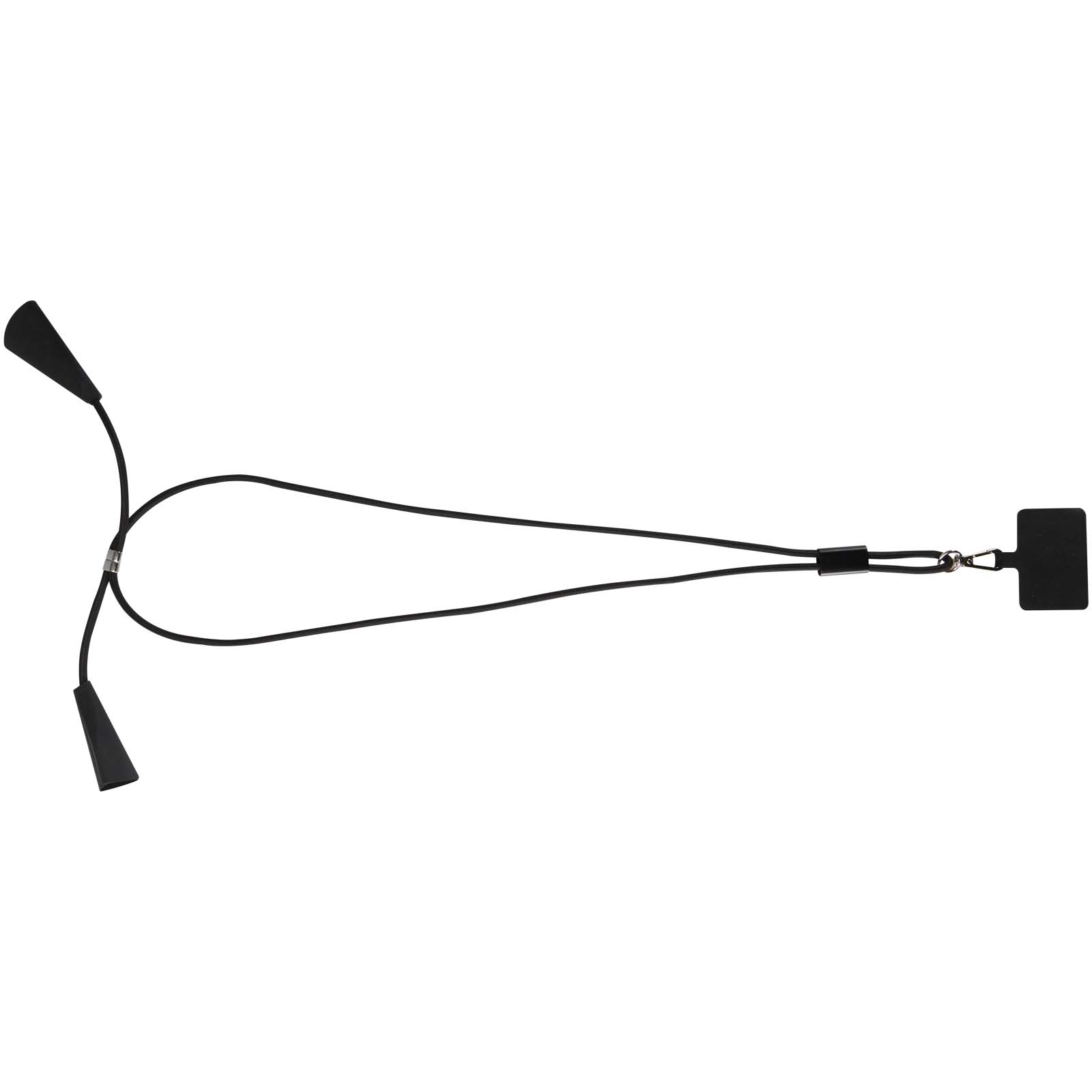 Funi 5 in 1 Lanyard Kabel aus recyceltem Kunststoff für Smartphones mit integrierter Datensynchronisierung und 100 W Schnelll schwarz