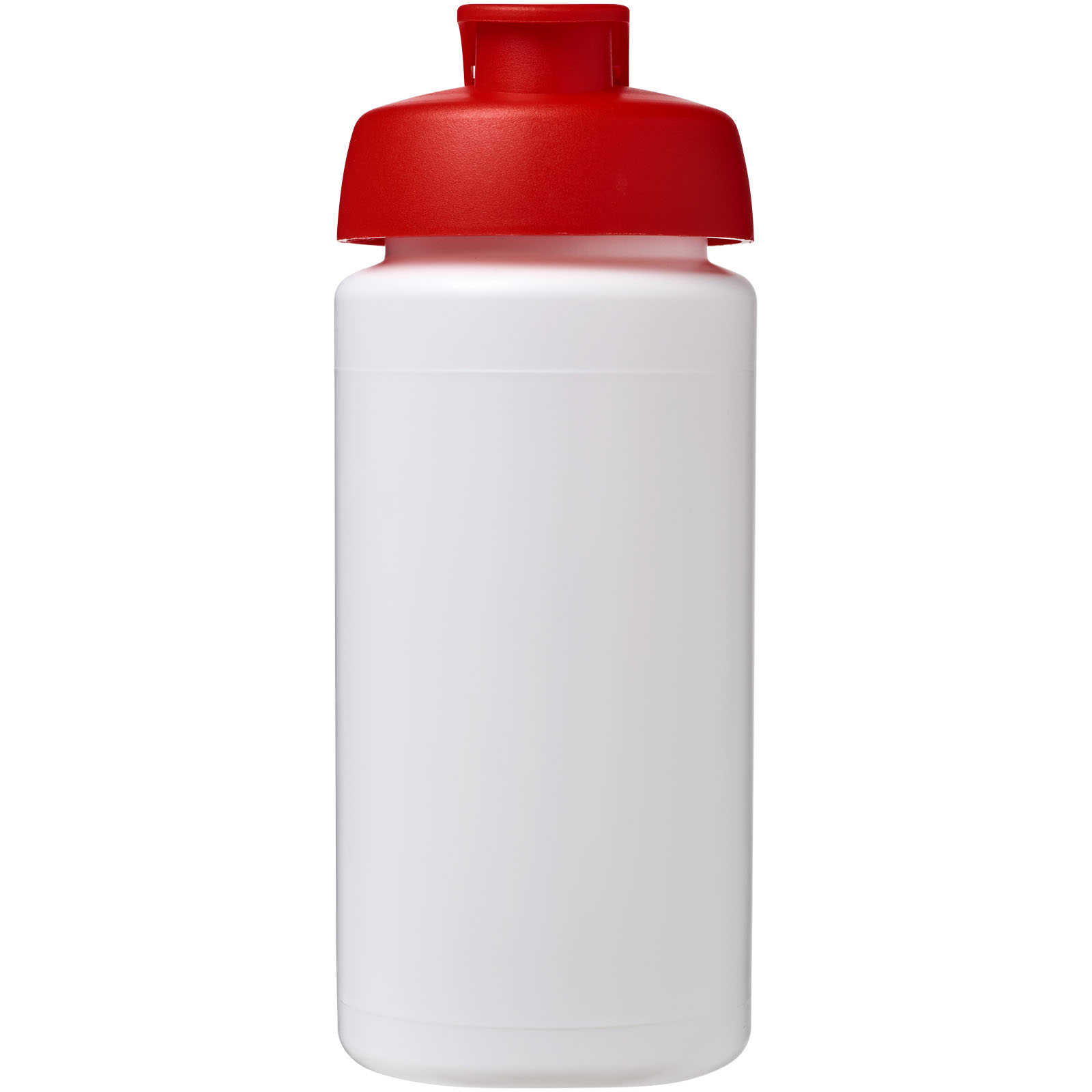 Baseline® Plus grip 500 ml Sportflasche mit Klappdeckel weiss, rot