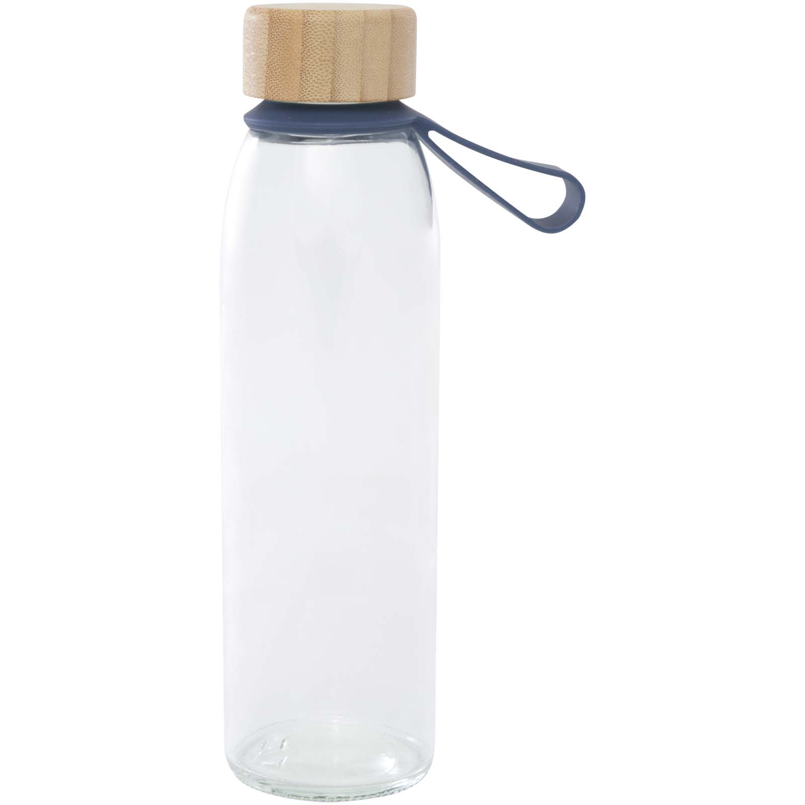 Porto 500 ml Glas-Flasche mit Silikongriff und Bambusdeckel Ozeanblau