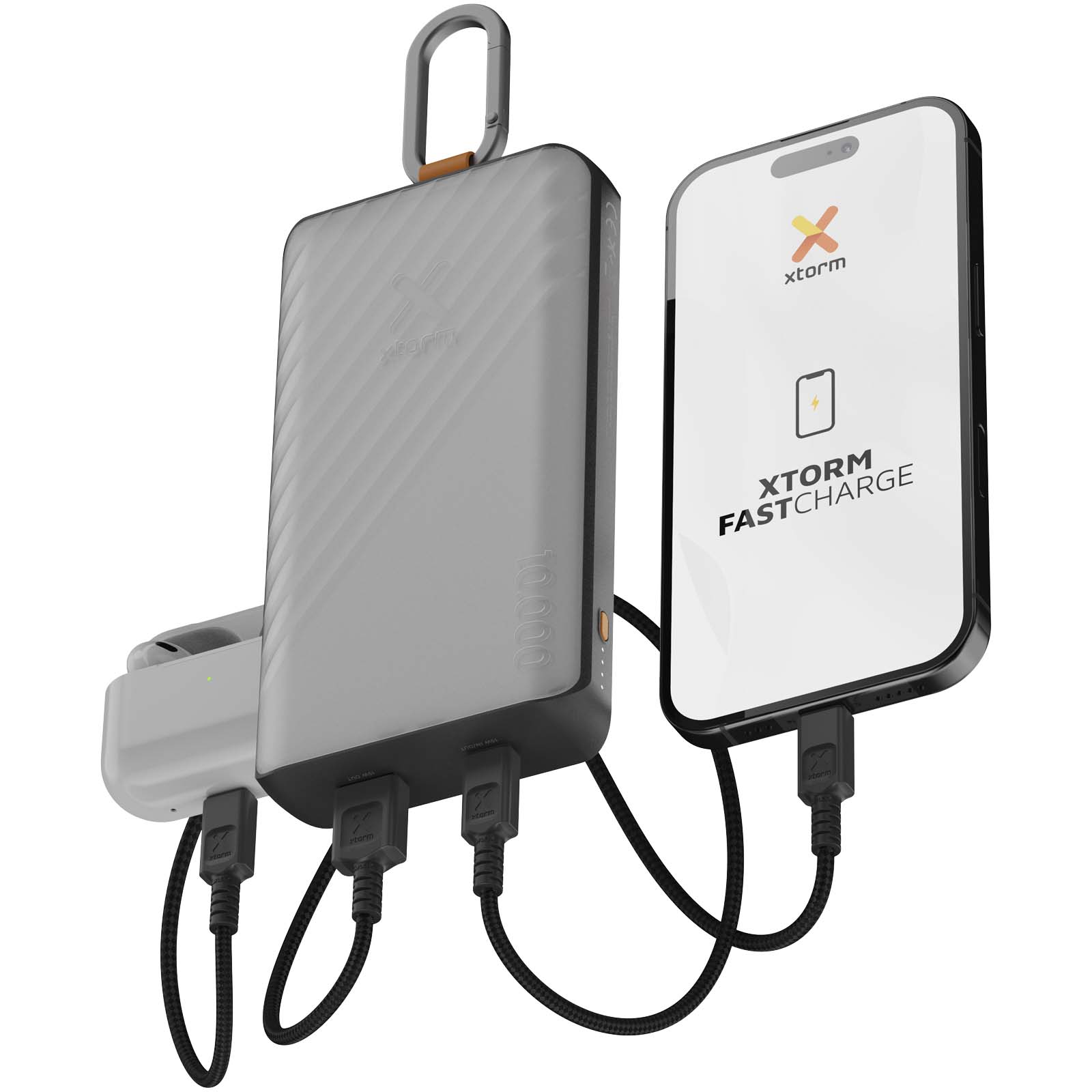 Xtorm XG2S101 Go2 10.000 mAh 15W Solar Powerbank mit Lampe kohle