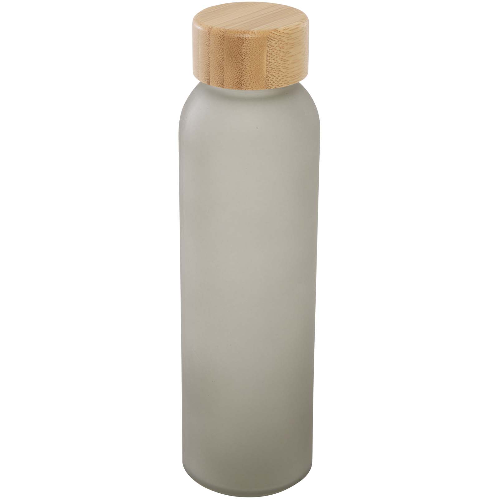 Lume 500 ml Flasche aus mattiertem Kalknatronglas mit Bambusdeckel grau