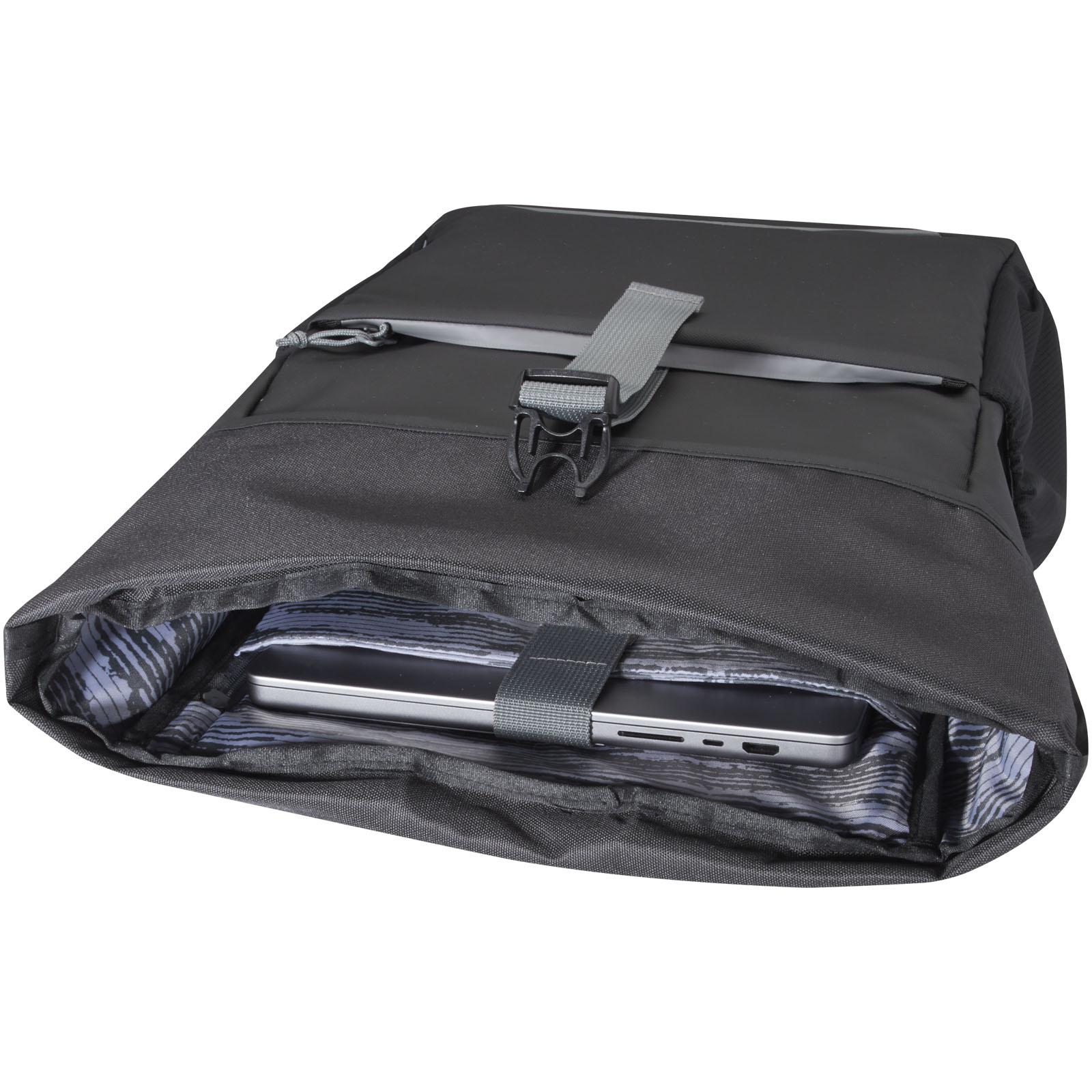 Aqua 15" wasserabweisende Fahrradtasche aus GRS Recyclingmaterial 20 L schwarz