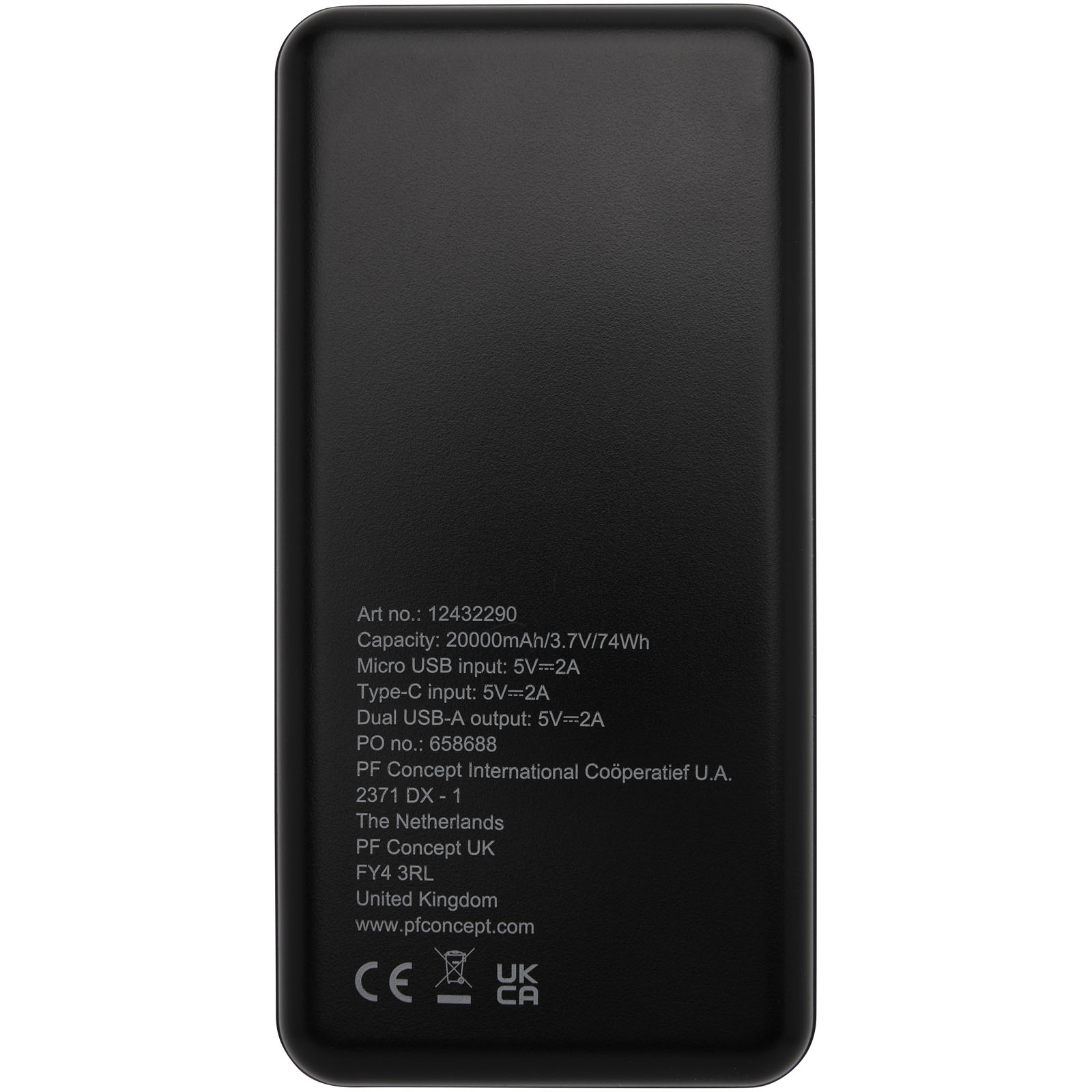 Loop 20.000 mAh Powerbank aus recyceltem Kunststoff schwarz