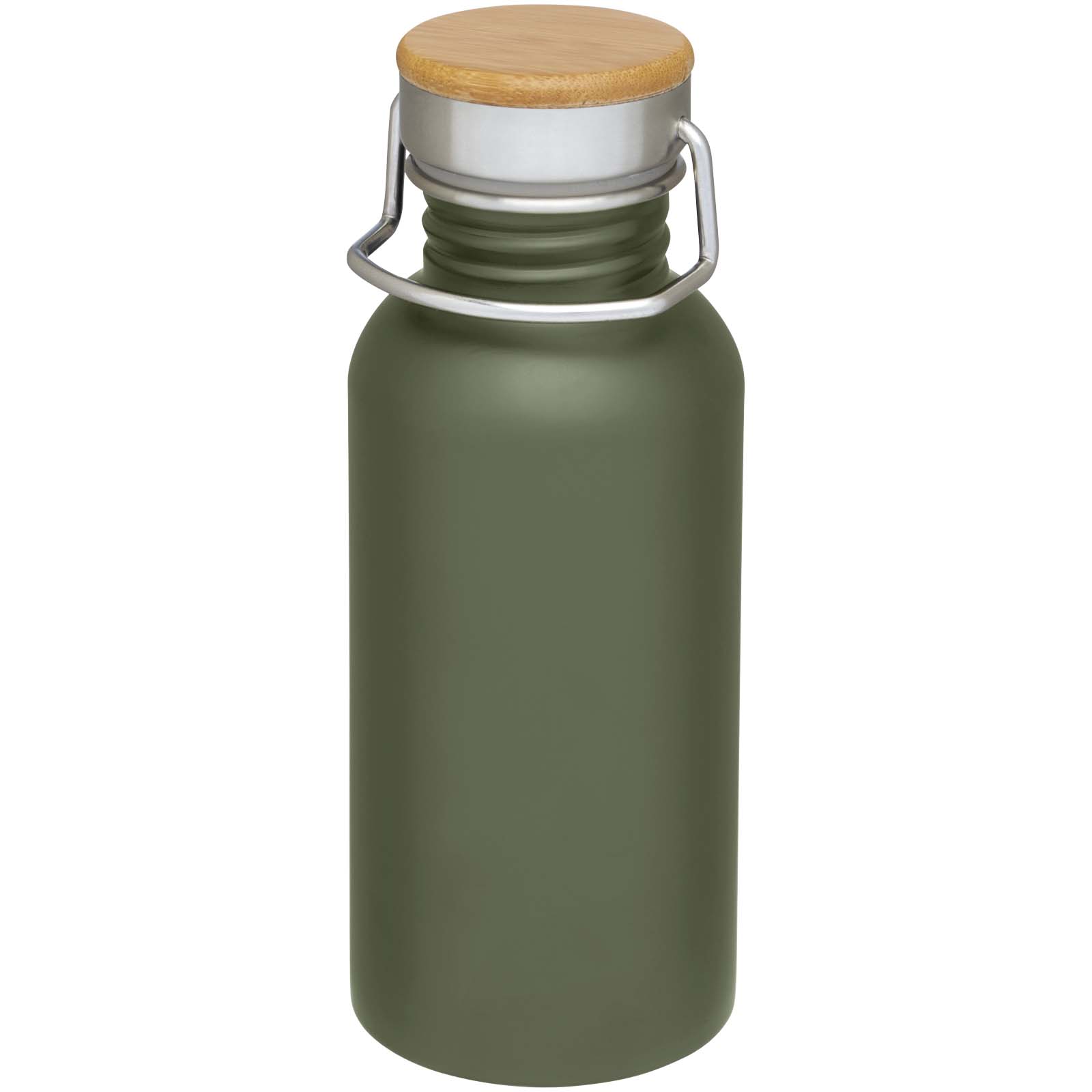 Thor 550 ml einwandige Trinkflasche aus recyceltem Edelstahl waldgrün