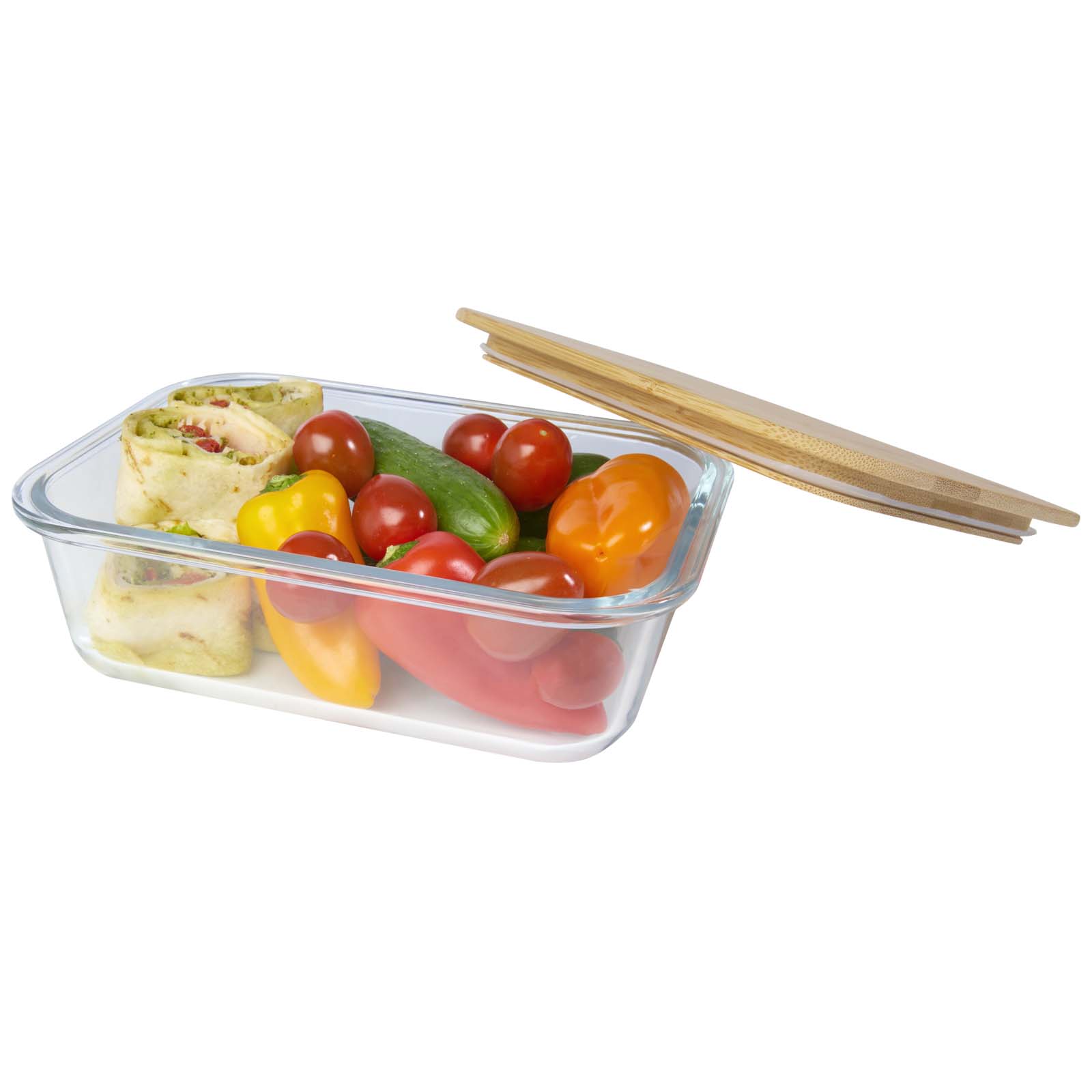 Roby 1000 ml Glas Lunchbox mit Bambusdeckel hale blau