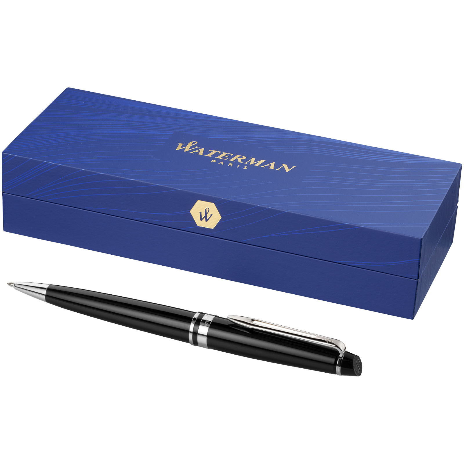 Waterman Expert Kugelschreiber (blaue Mine) schwarz, silber