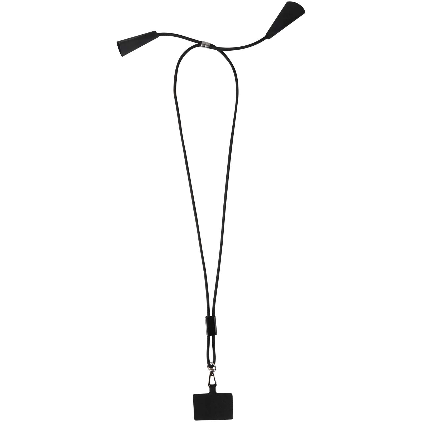 Funi 5 in 1 Lanyard Kabel aus recyceltem Kunststoff für Smartphones mit integrierter Datensynchronisierung und 100 W Schnelll schwarz