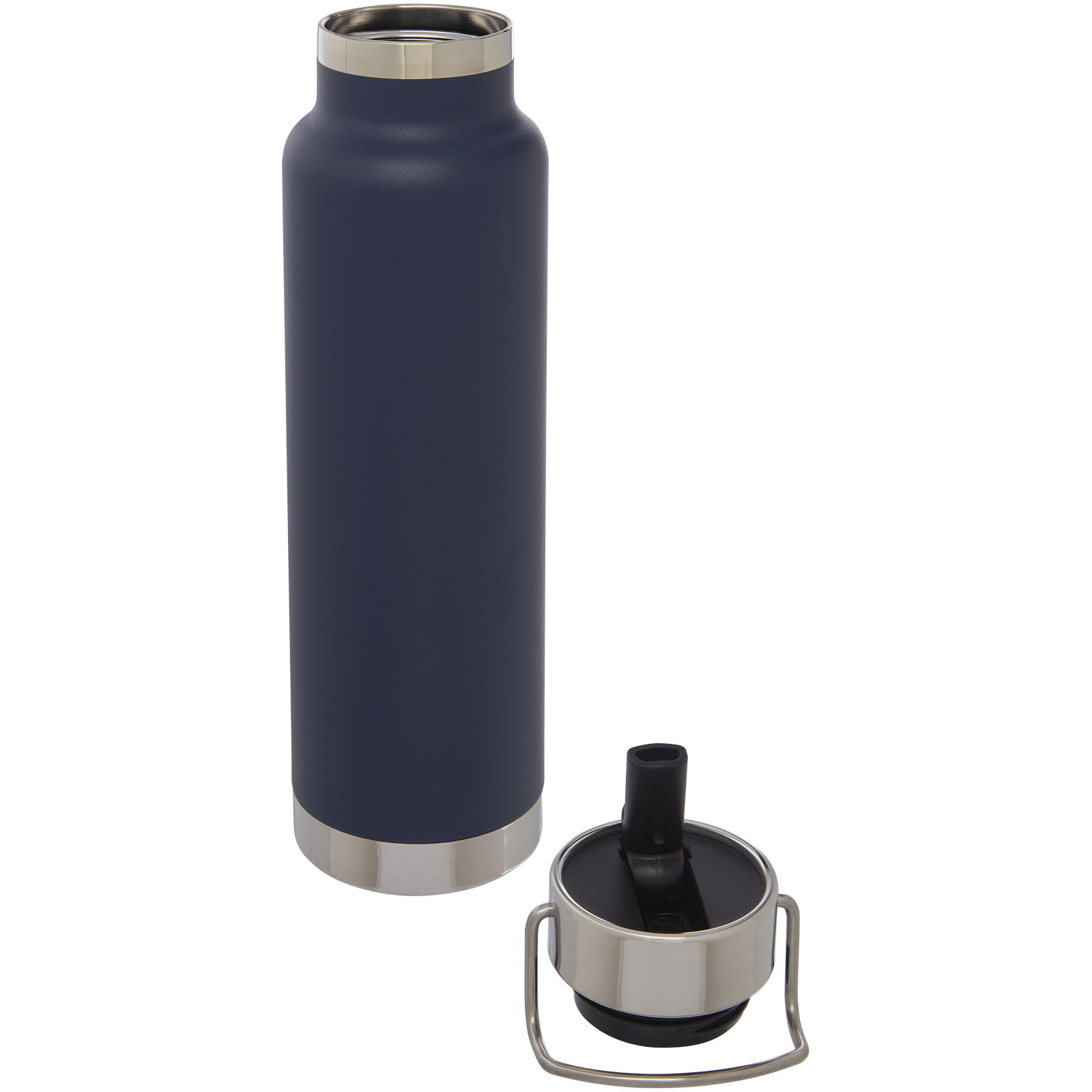 Thor 750 ml Kupfer-Vakuum Sportflasche mit Trinkhalm dunkelblau