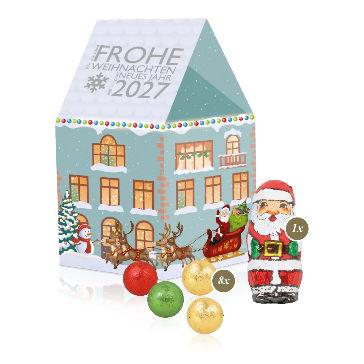 3D Präsent "Haus" mit Fairtrade® Schokolade