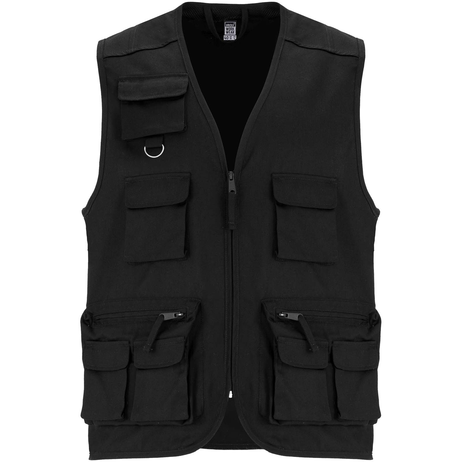 Venera Arbeitsweste mit V-Ausschnitt und mehreren Taschen, 200 g/m2 schwarz