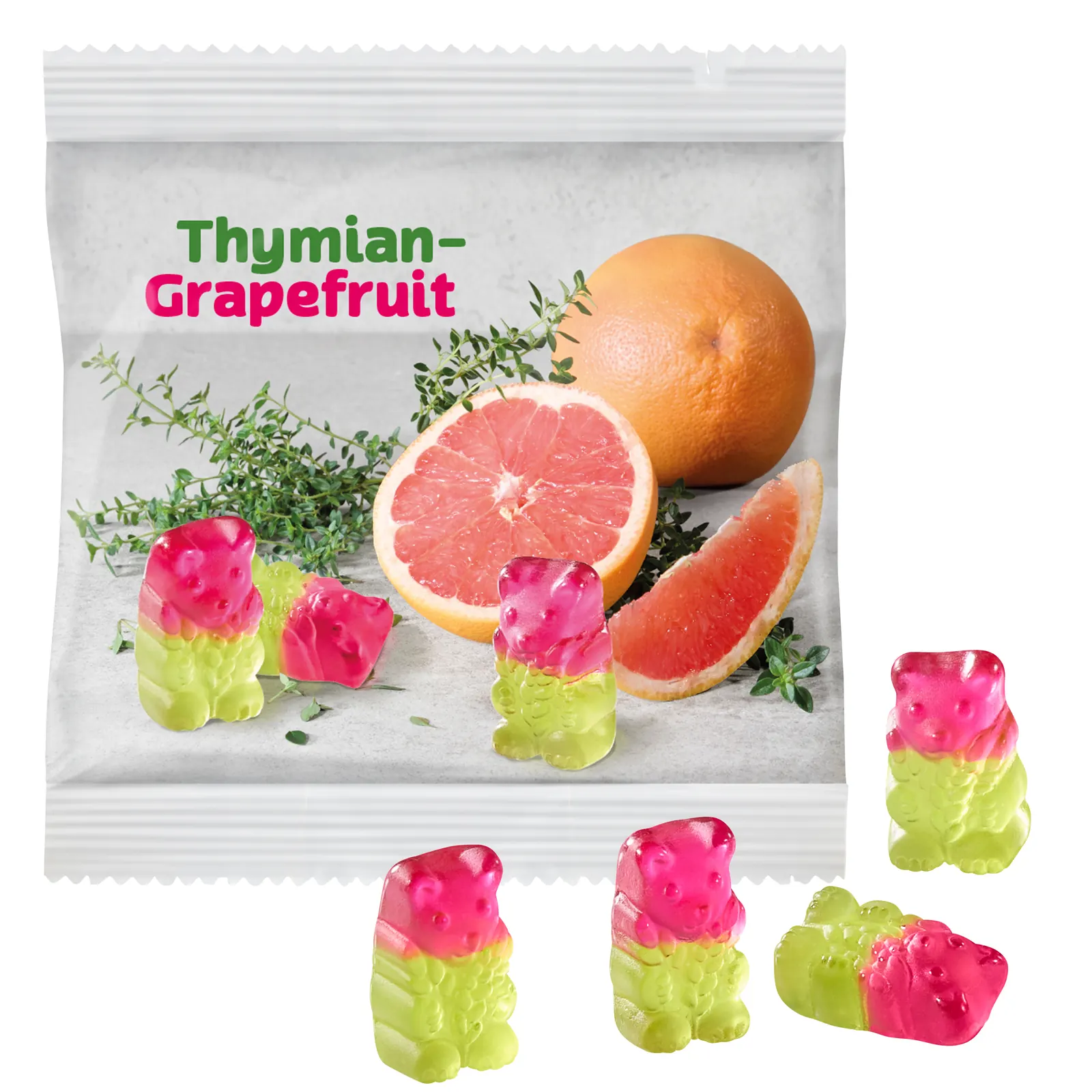Vegane Thymian-Grapefruit Bärchen im kompostierbaren Tütchen