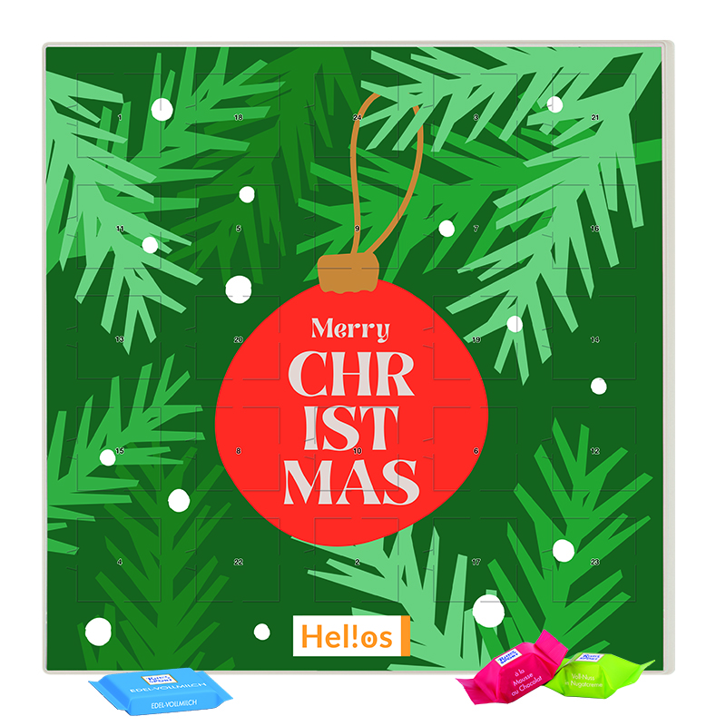 Adventskalender quadratisch, Blister kompostierbar, Ritter SPORT Schokowürfel