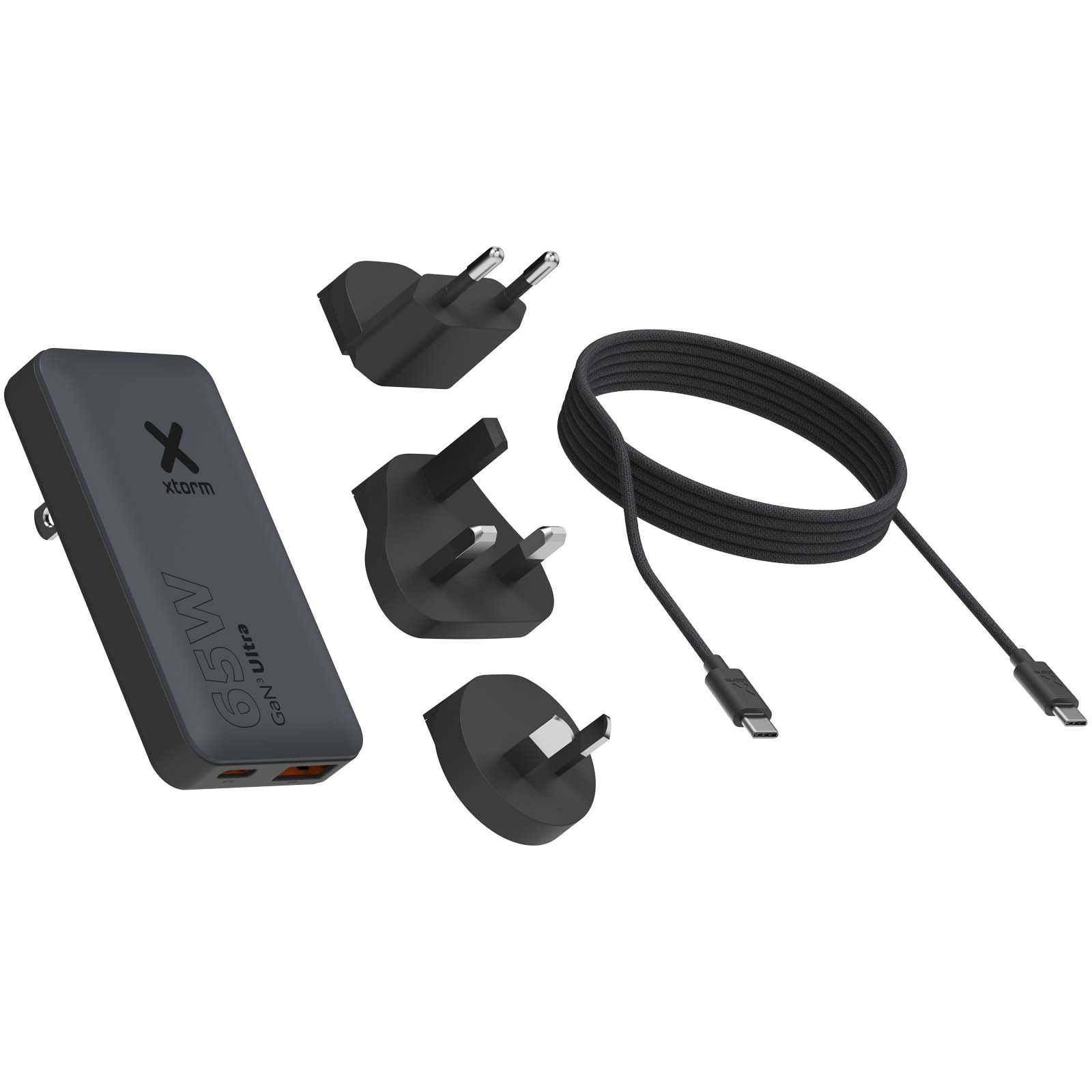 Xtorm 65 W Schnellladegerät für unterwegs mit Kabel und Reiseetui schwarz