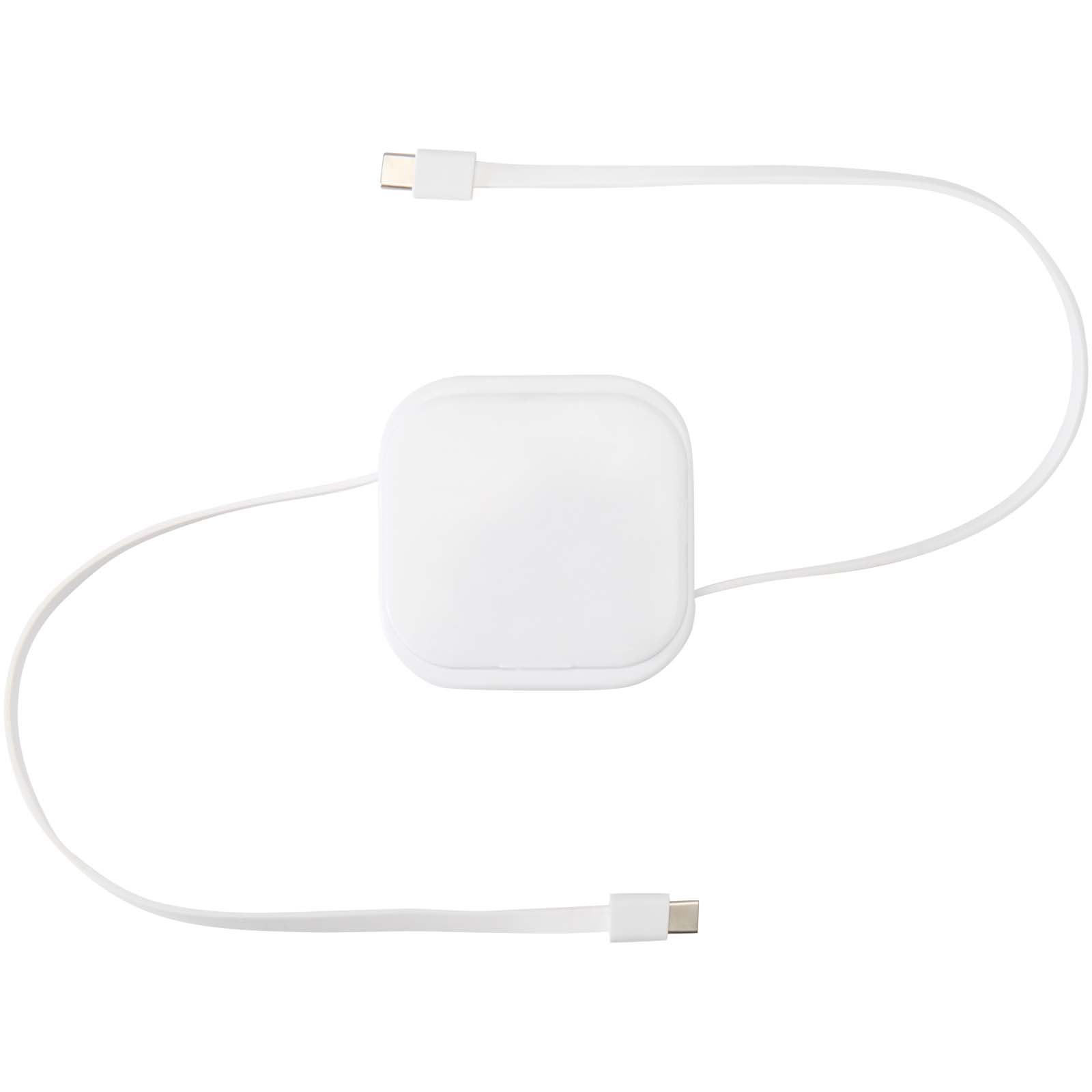 Gloas Aufrollbares 5 in 1 Kabel aus Recyclingmaterial mit Datensynchronisierung und 100 W Schnellladefunktion sowie Smartphon weiss