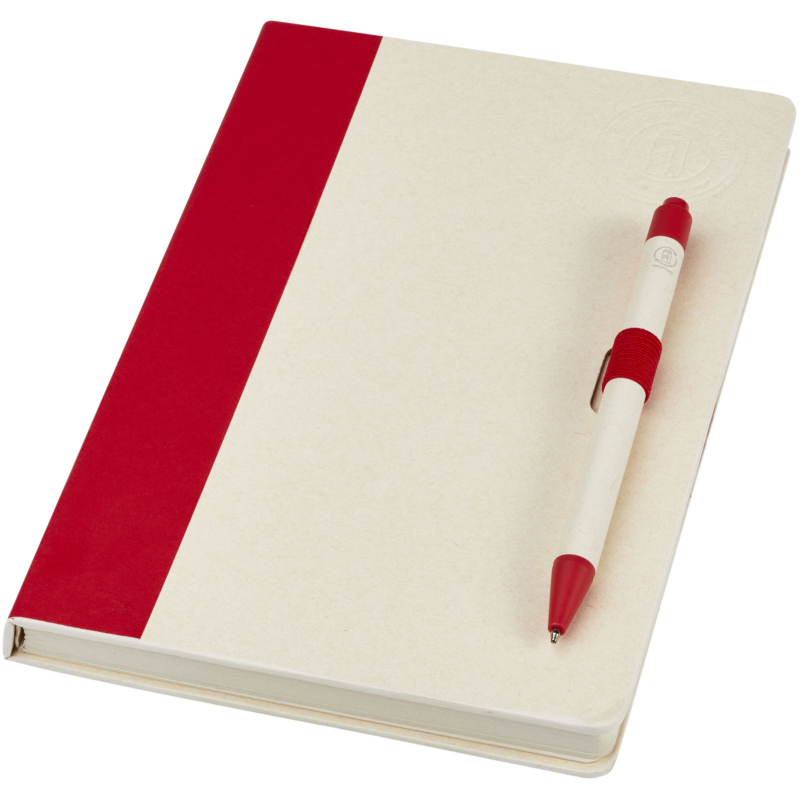 Dairy Dream A5 Notizbuch und Kugelschreiber-Set aus recyceltem Milchkarton rot