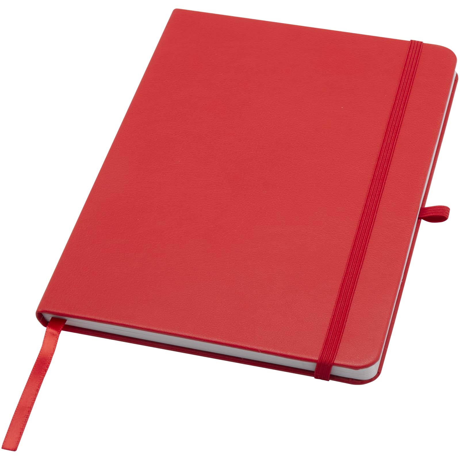 Teak A5 Hardcover Notizbuch, liniert, aus recyceltem Material rot