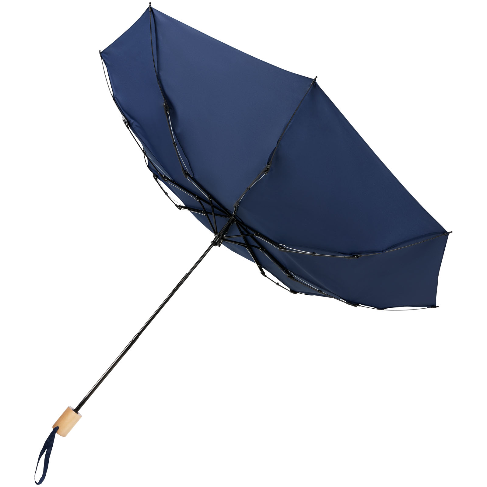 Birgit 21'' faltbarer winddichter Regenschirm aus recyceltem PET navy