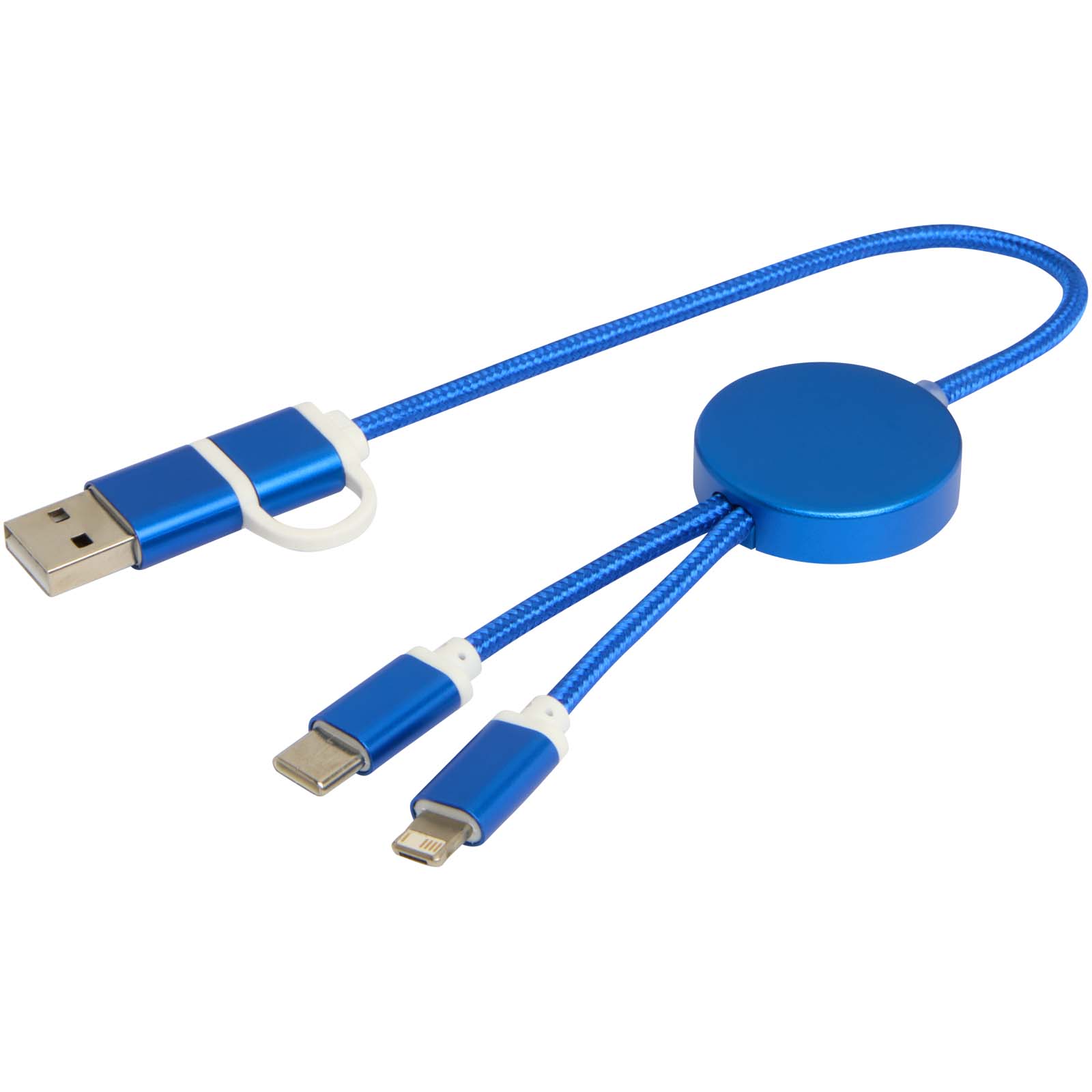 Alasia 30 cm 5-in-1 Kabel aus recyceltem Kunststoff für Datenübertragung und 27W Schnellladung royalblau