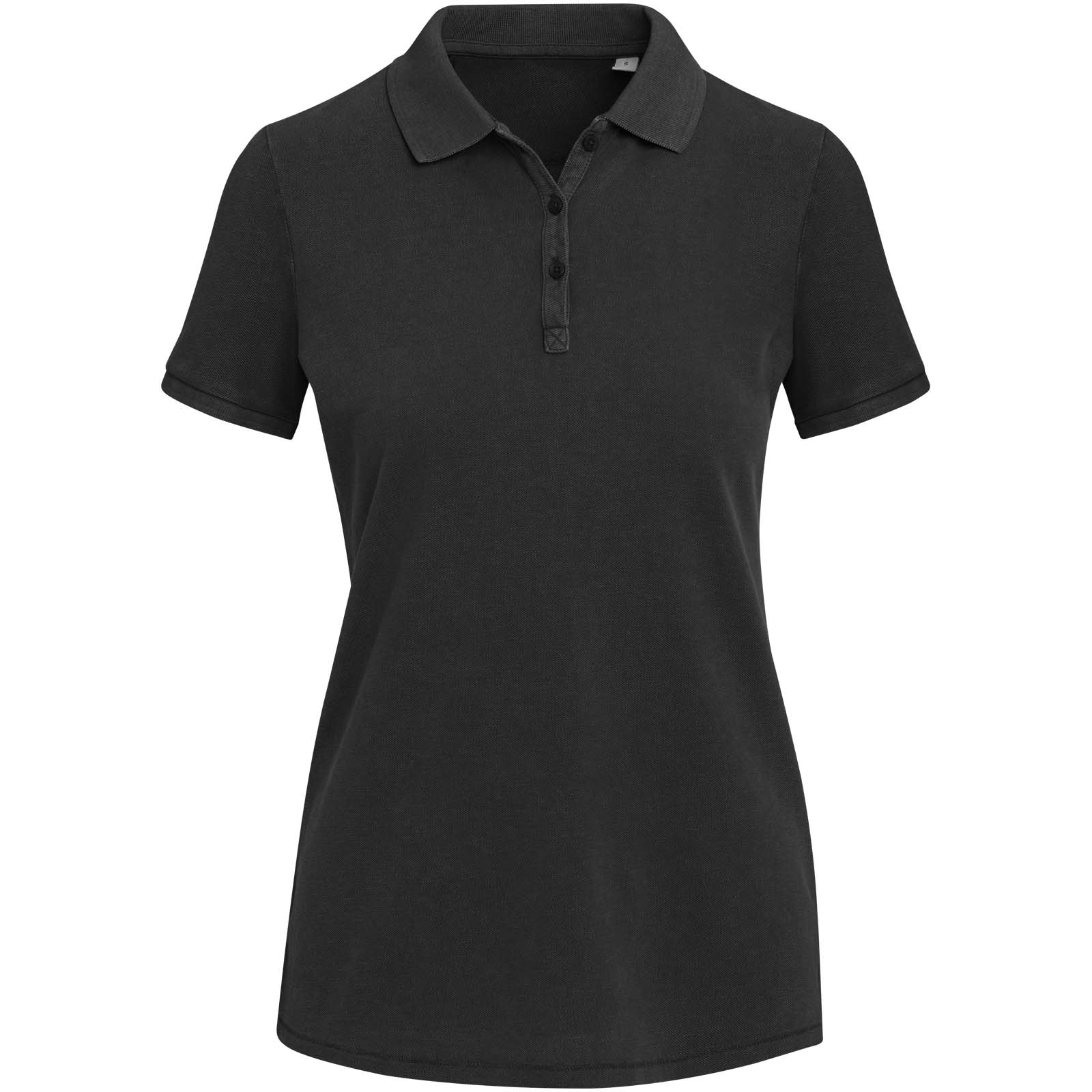 Calgary Poloshirt für Damen im Washed Look, 200 g/m2 schwarz