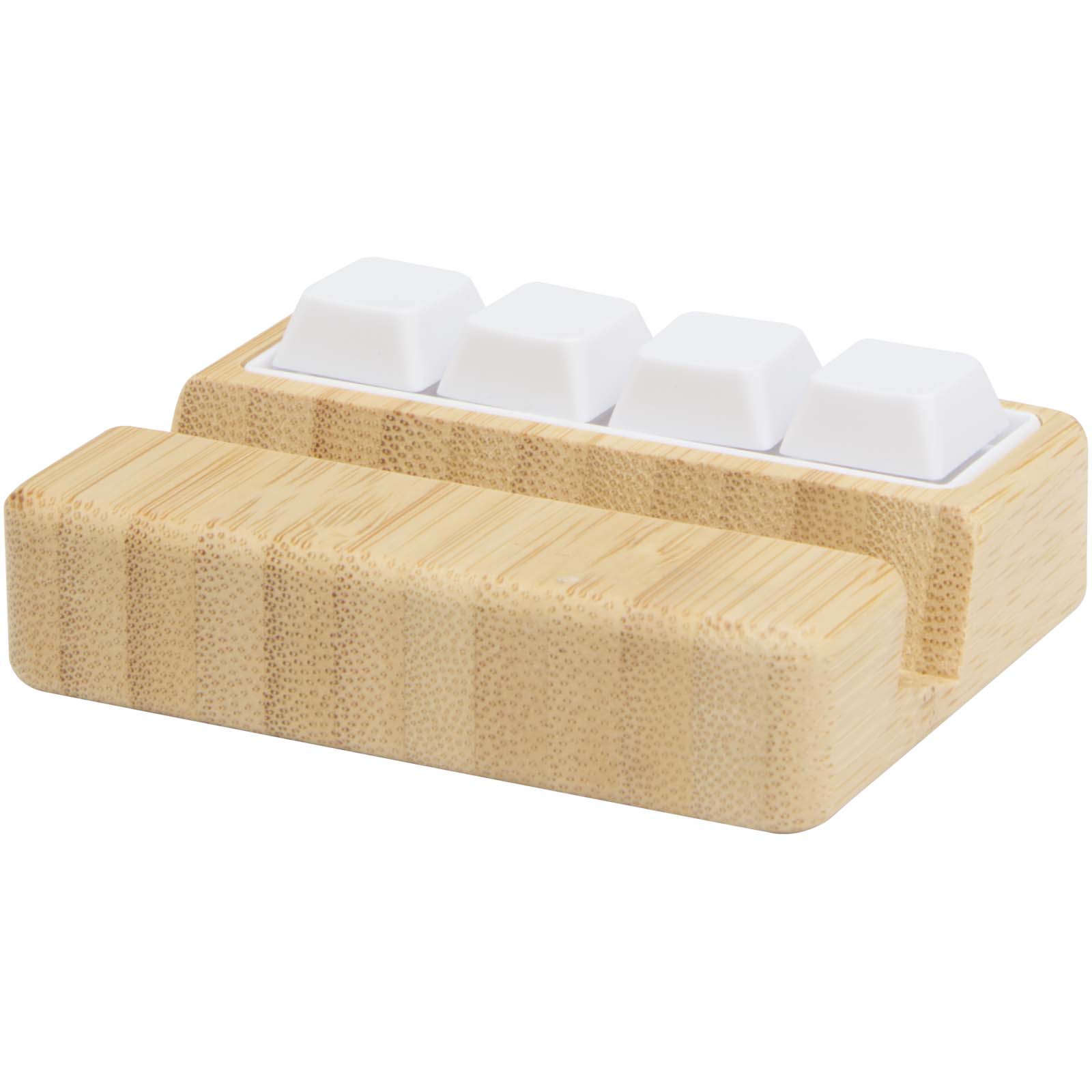 Algol Smartphonehalterung  aus recyceltem Kunststoff mit Fidget-Toy mit Bambusdetails holz