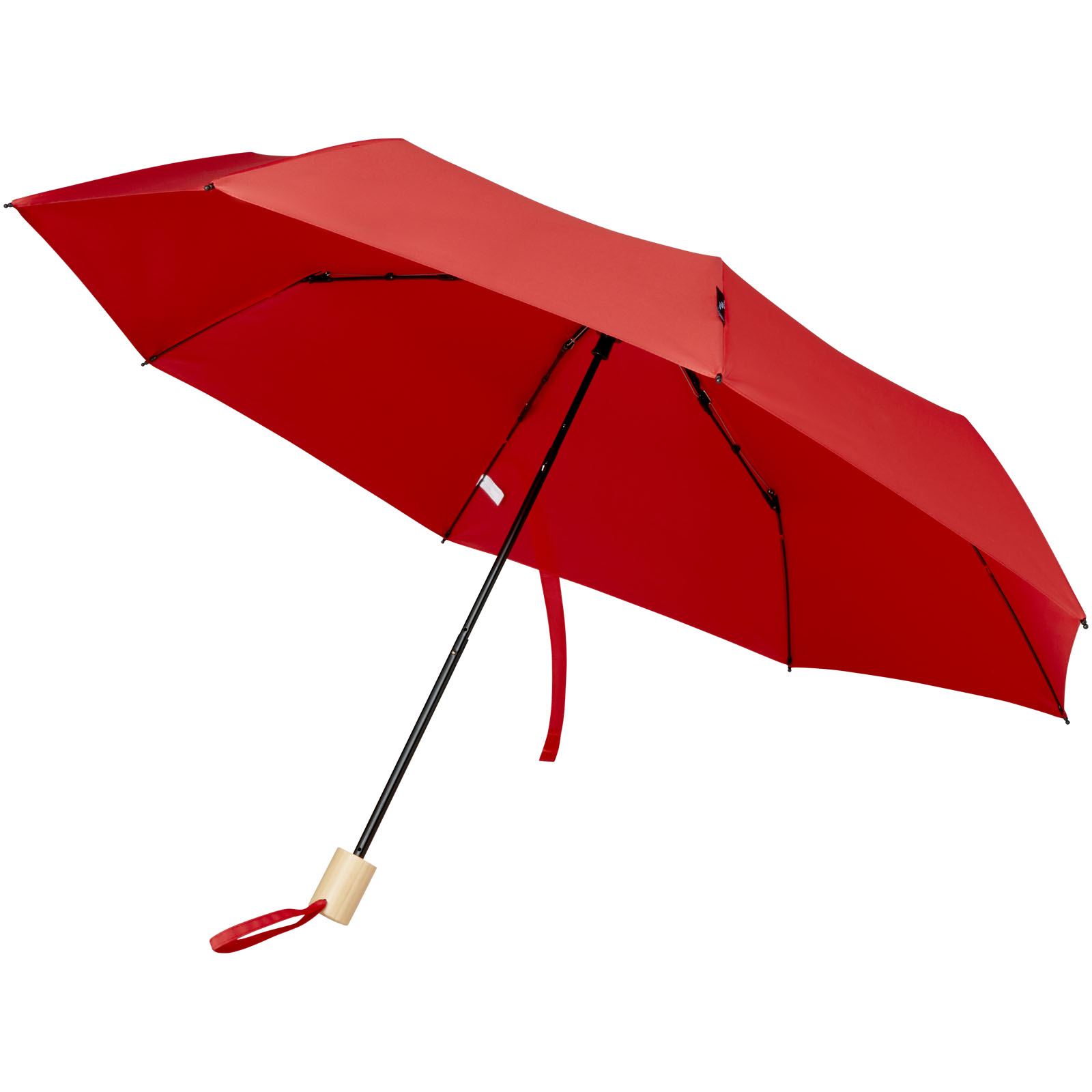 Birgit 21'' faltbarer winddichter Regenschirm aus recyceltem PET rot