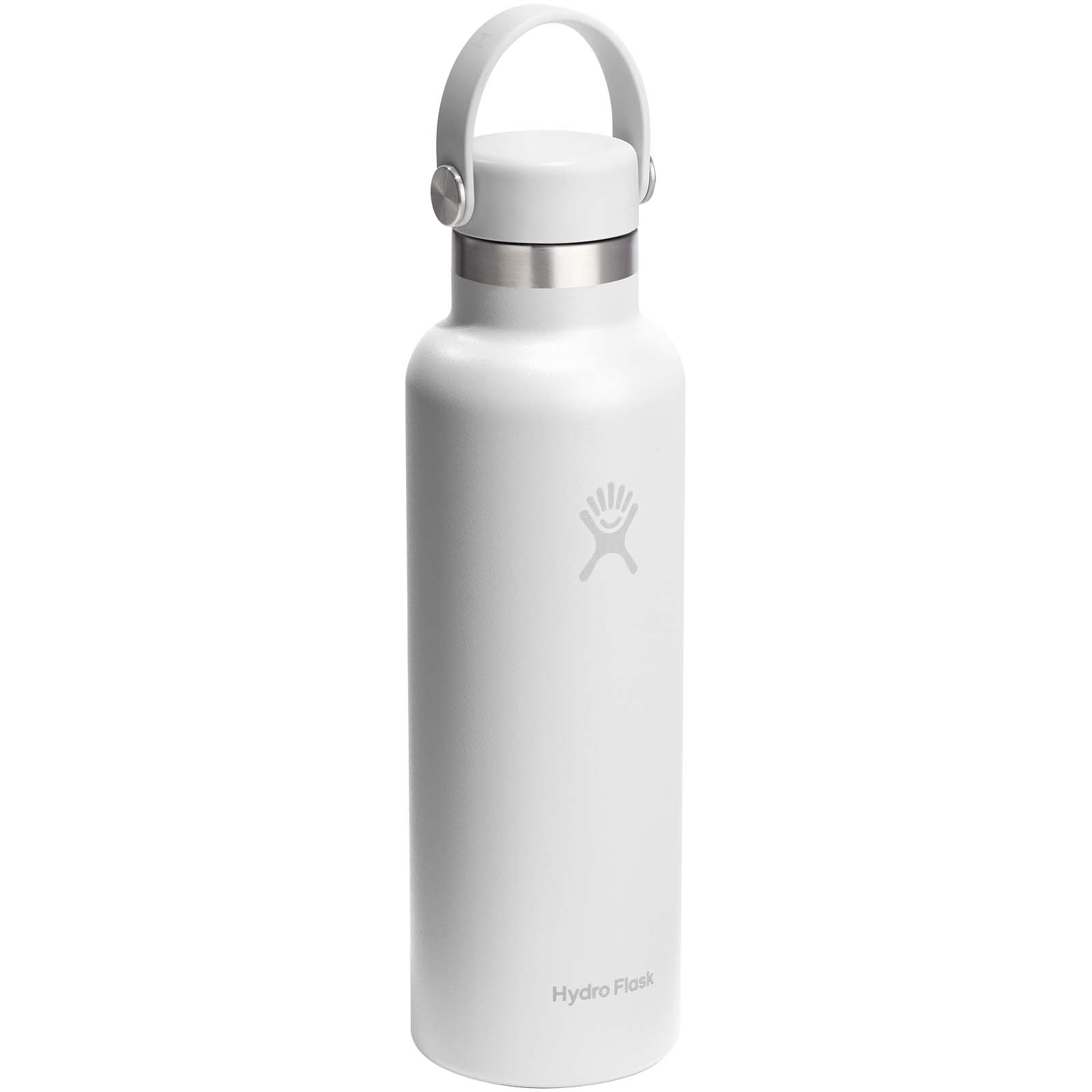 Hydra Flask Standard Mouth 621 ml isolierte Edelstahl Trinkflasche mit Strohhalmverschluss weiss