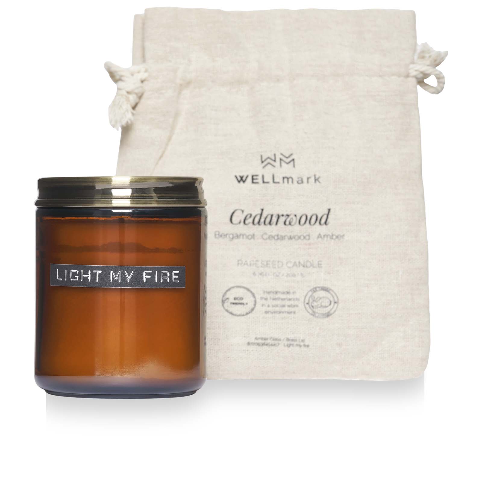 Wellmark Medium Zedernholz Duftkerze amber heather