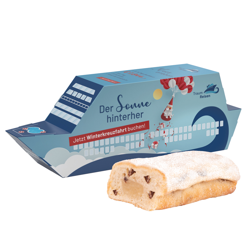 3D-Präsent Schiff, WEISS 4er Lebkuchen Mini