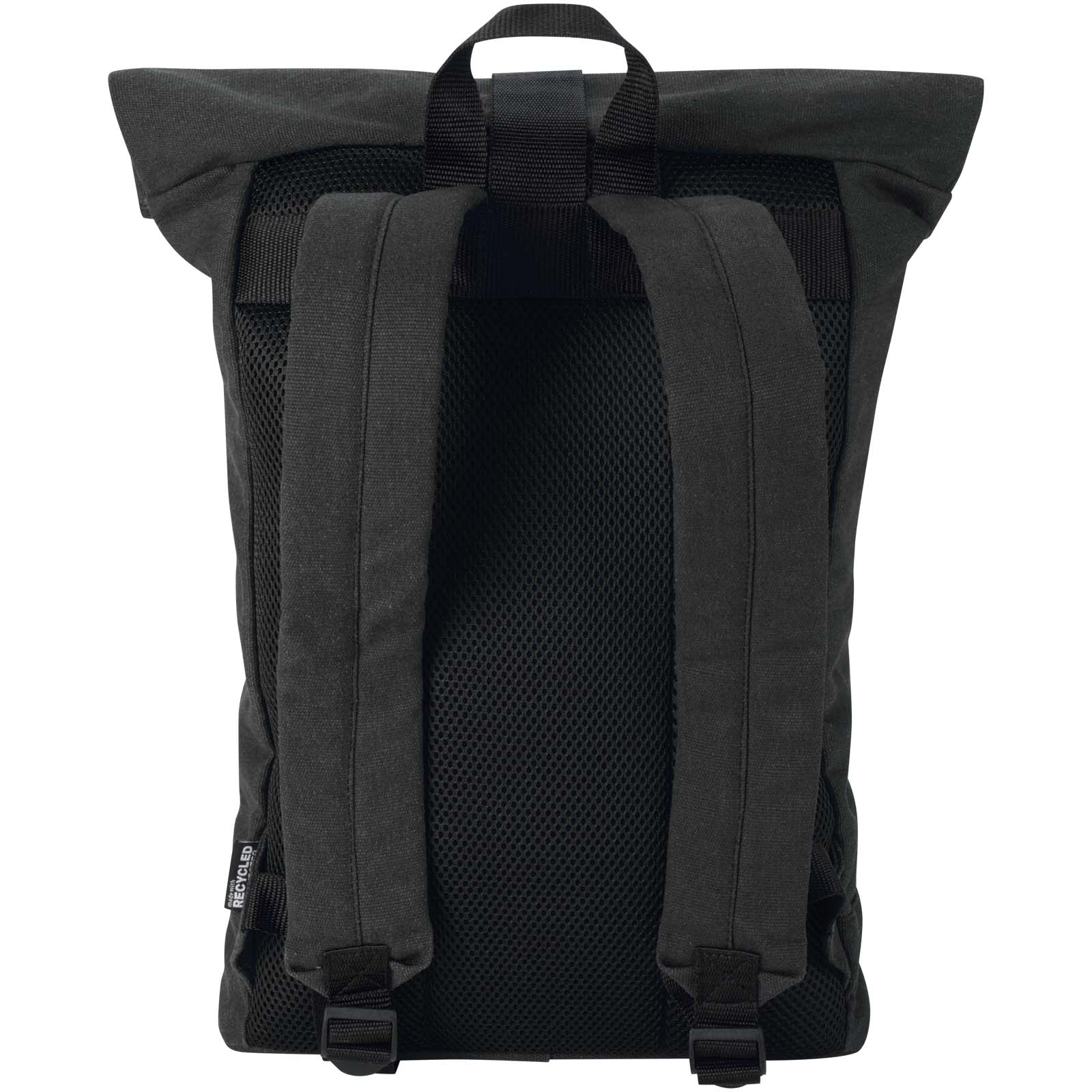 Recanvas 14” GRS recycelter Rolltop-Rucksack 16L schwarz