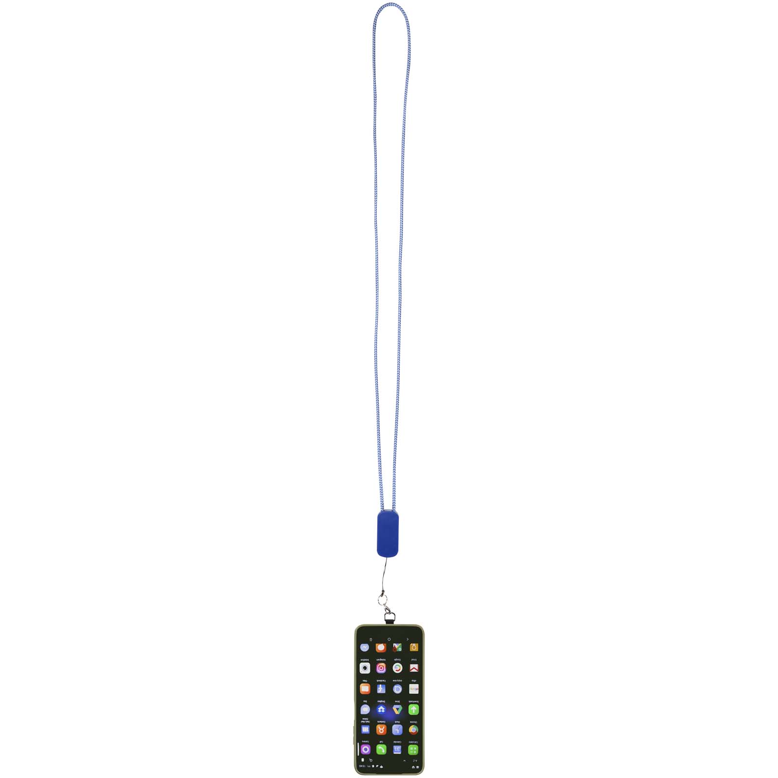 Anser Smartphone Lanyard aus recyceltem Kunststoff mit 27 W 5-in-1 integriertem Kabel royalblau
