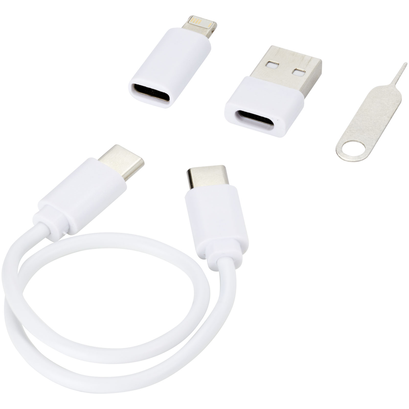 Savvy recyceltes modulares Ladekabel mit Telefonhalterung weiss