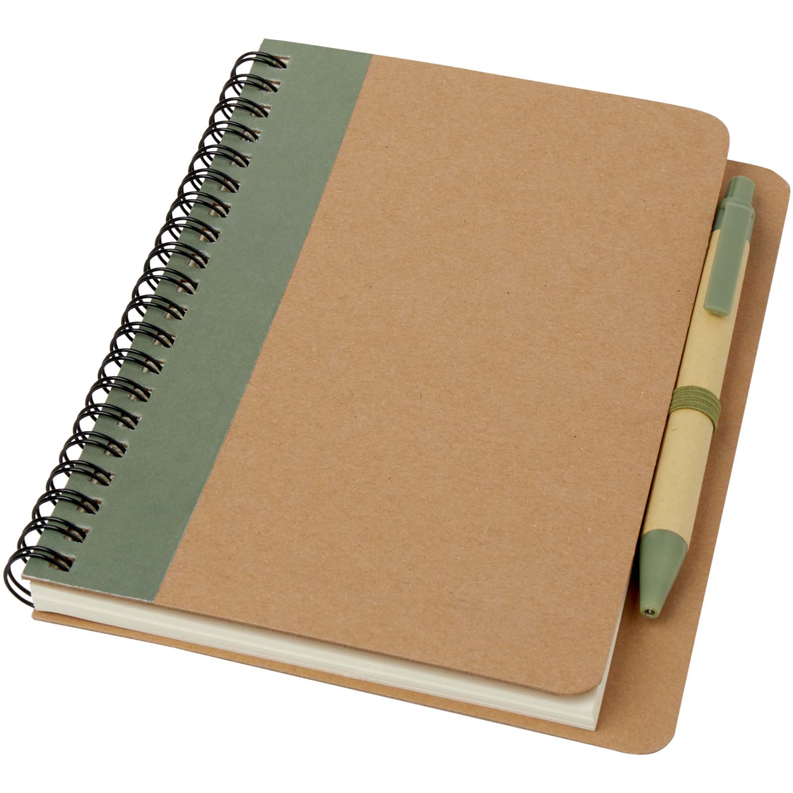Priestly A6 Recycling Notizbuch mit Stift heather grün, natur