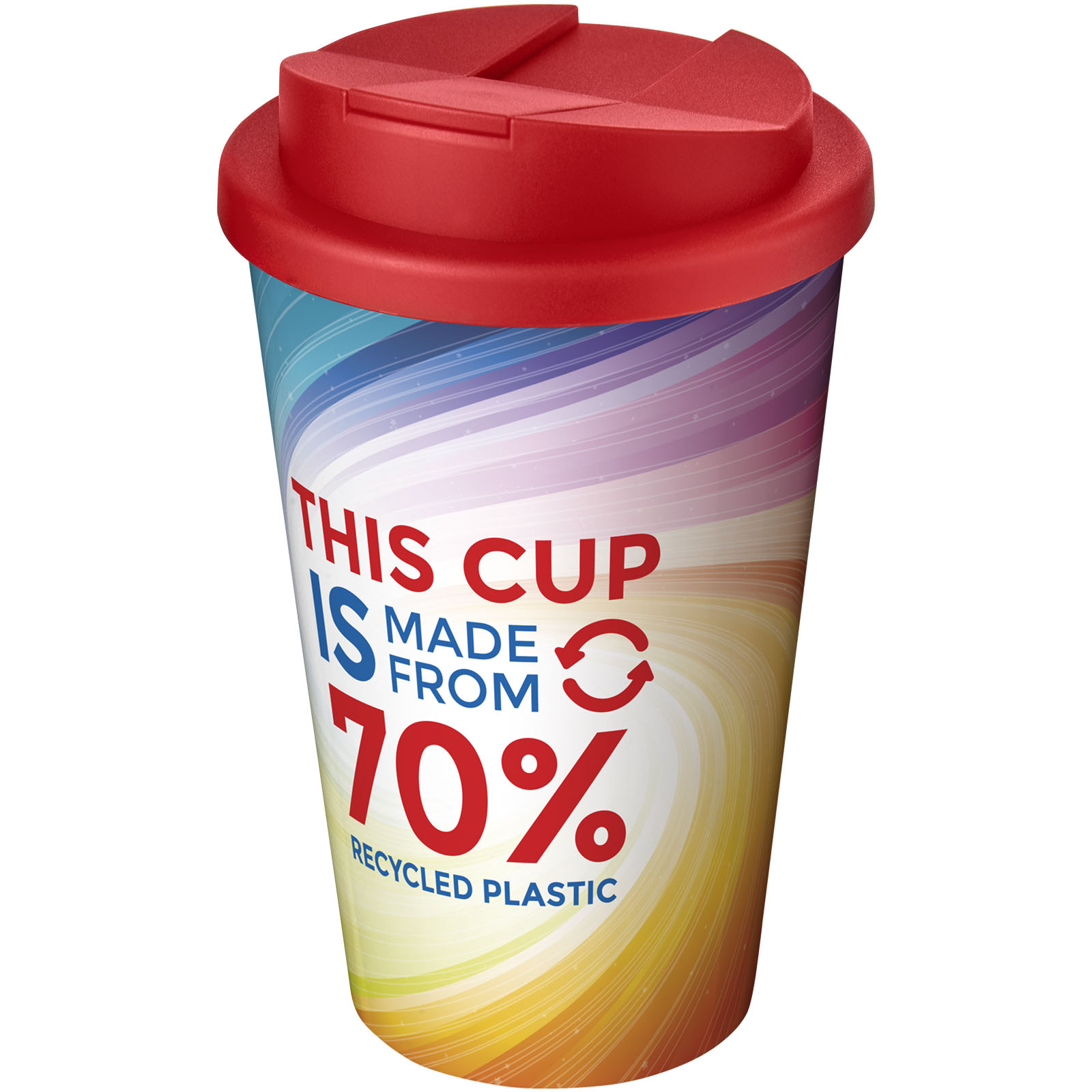 Brite-Americano® Eco 350 ml Isolierbecher mit auslaufsicherem Deckel rot