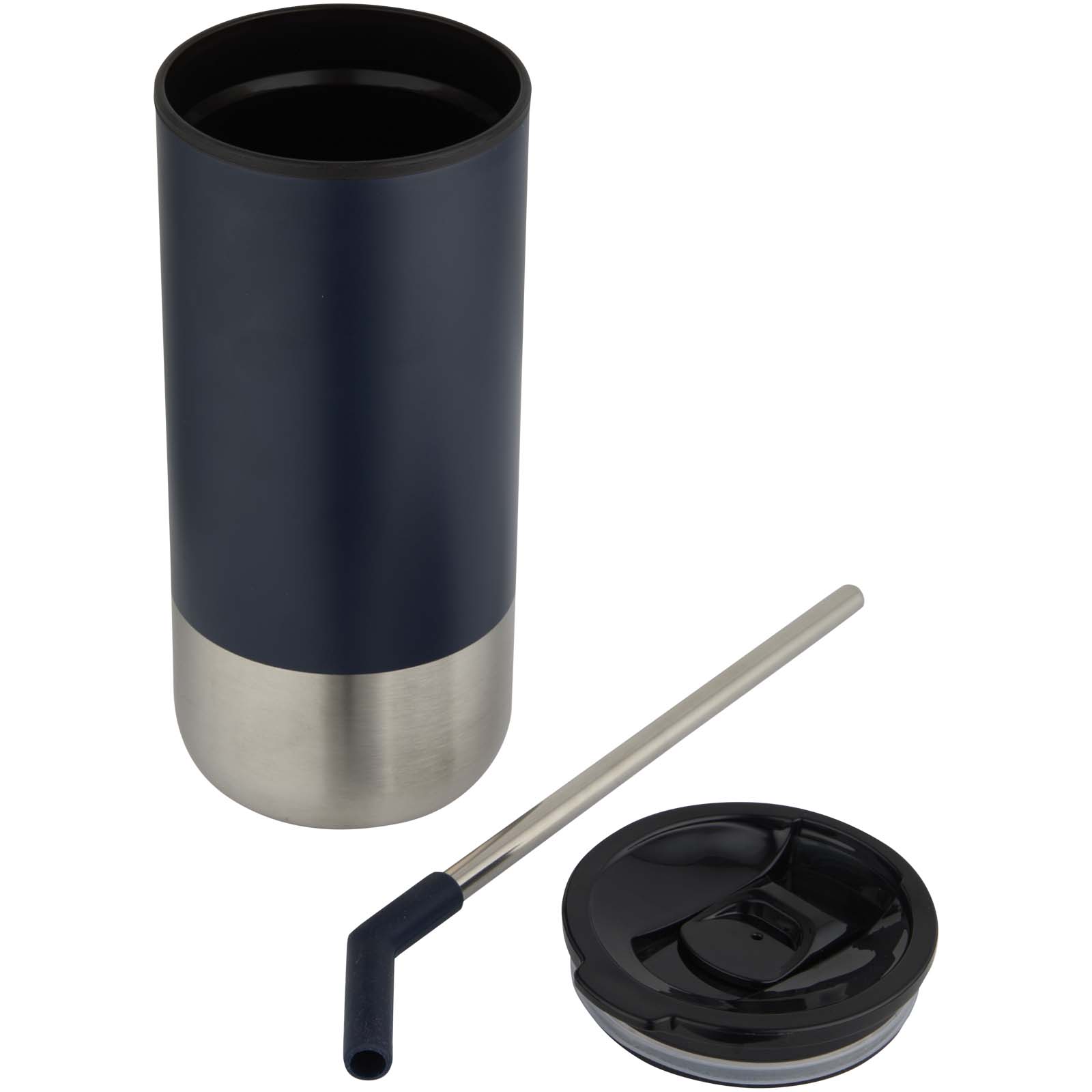 Grayson 480 ml RCS recycelter Isolierbecher mit Trinkhalm navy