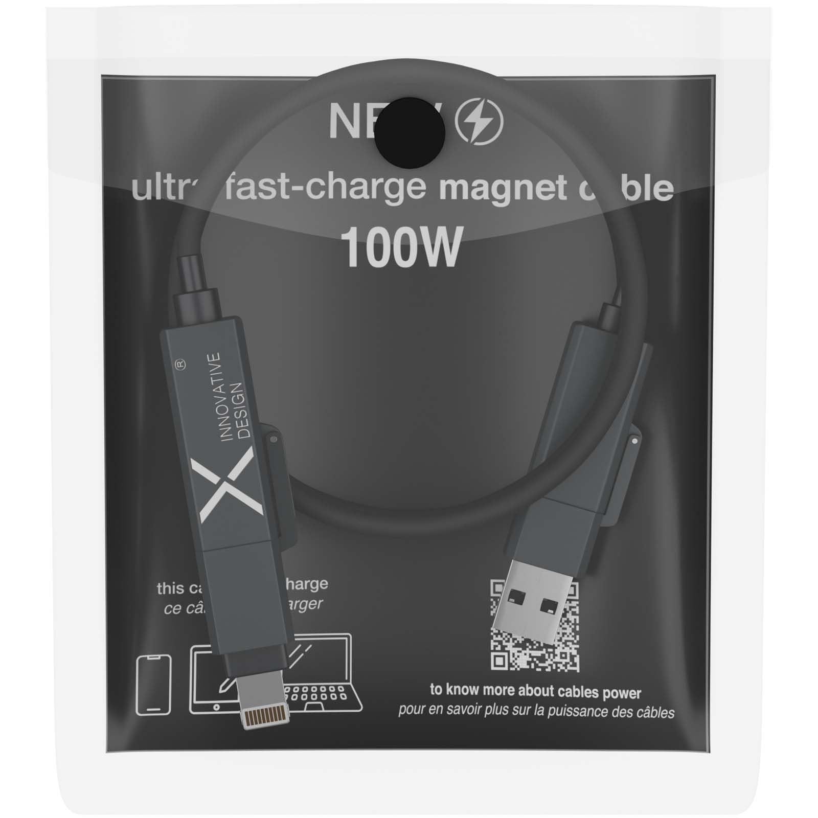SCX.design C59 100 W magnetisches Silikon Ladekabel schwarz