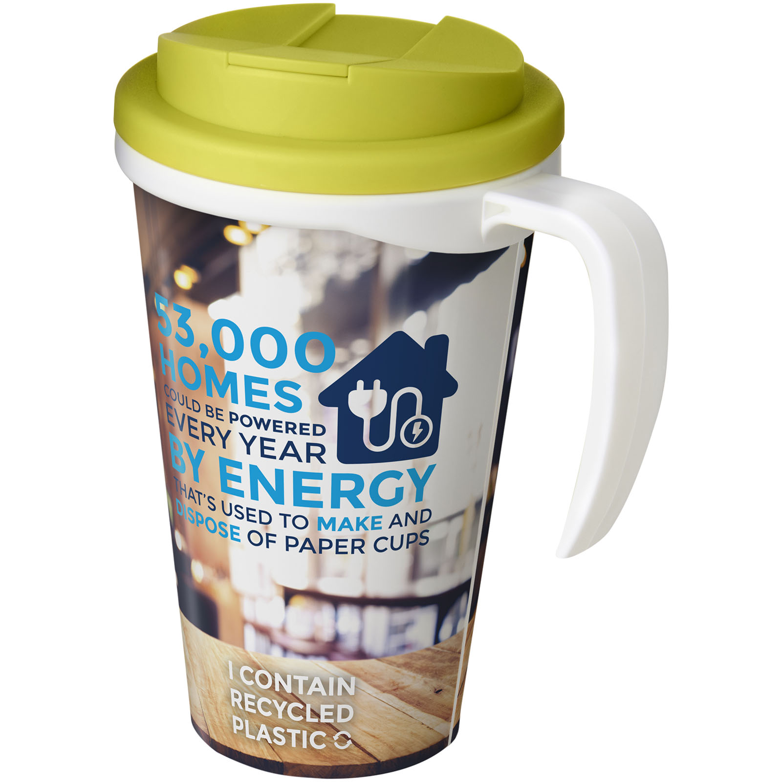 Brite-Ameriano® Grande 350 ml Isolierbecher mit auslaufsicherem Schraubverschluss weiss, limone