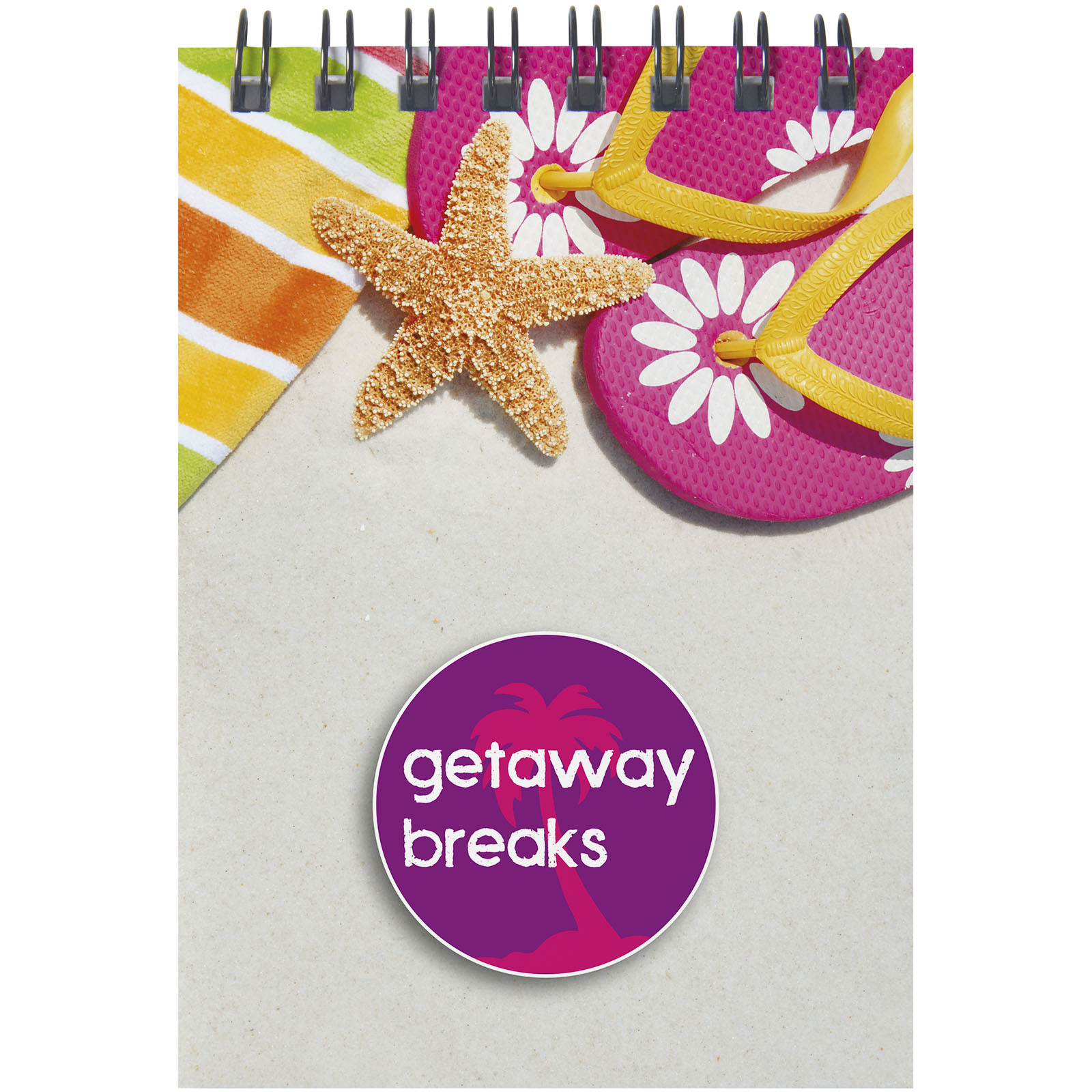 Desk-Mate® A7 Notizbuch mit Spiralbindung weiss, schwarz